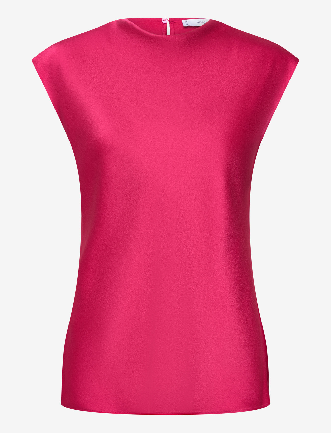 Mango - Satin blouse with draped neck - kortærmede bluser - medium red - 0