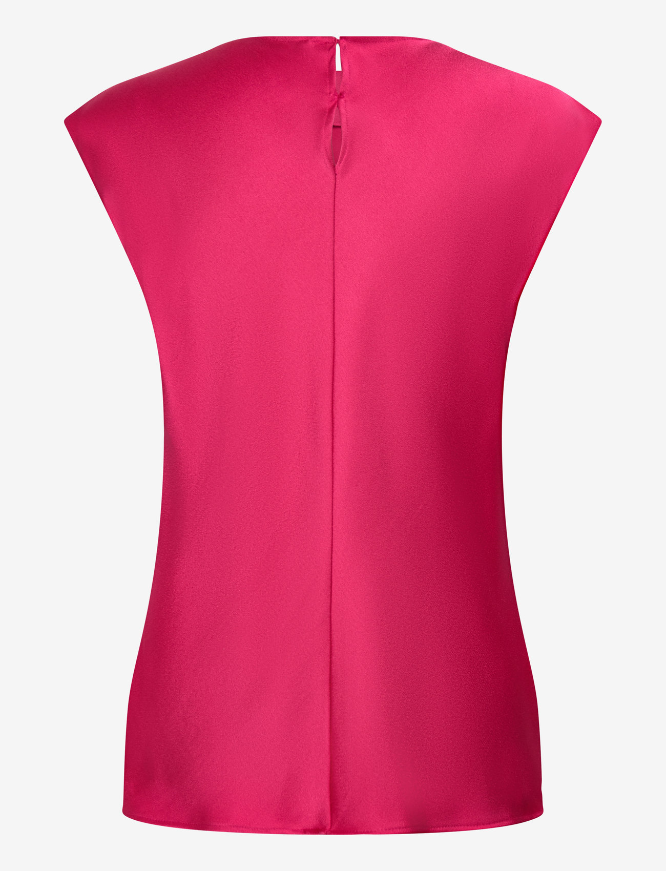 Mango - Satin blouse with draped neck - kortærmede bluser - medium red - 1