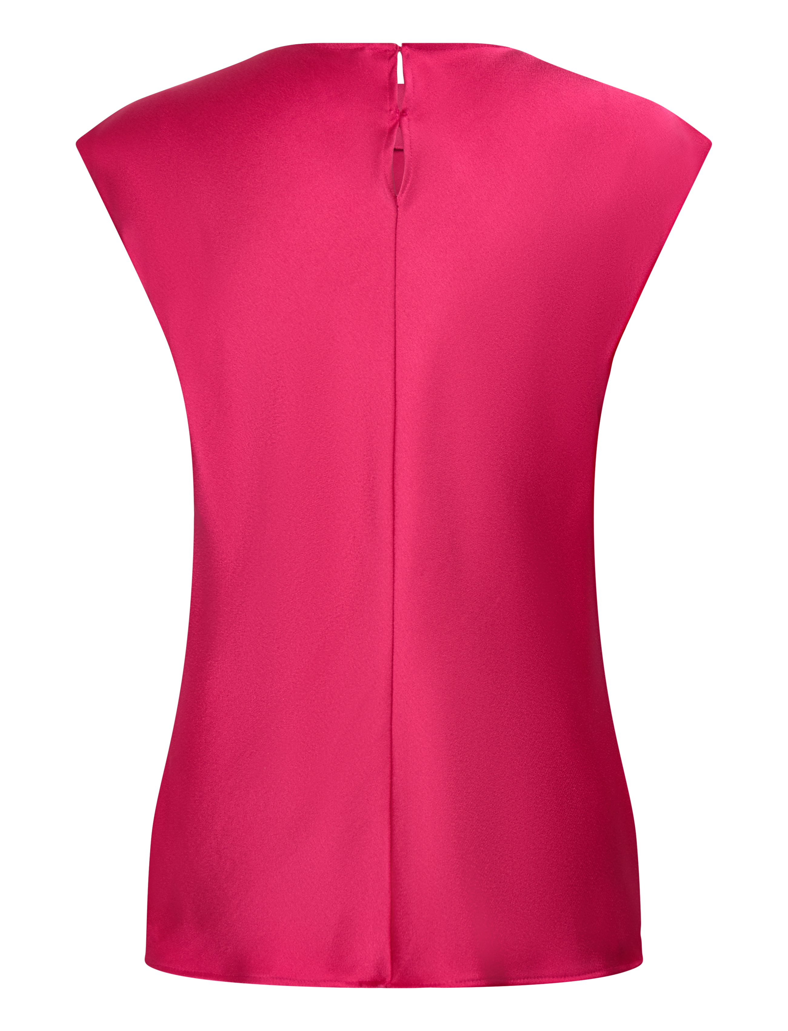 Mango - Satin blouse with draped neck - medium red - 2