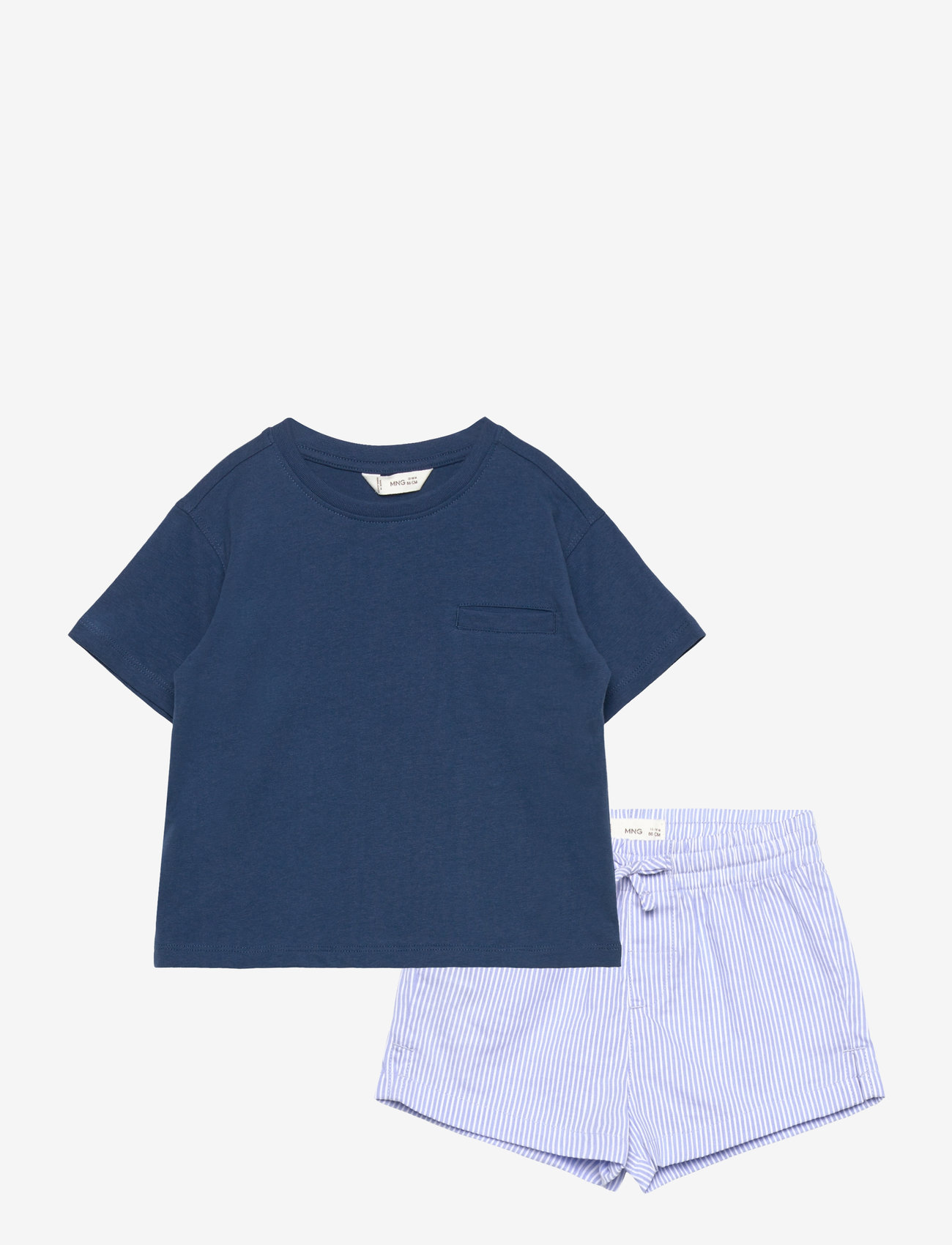 Mango - Striped short pyjamas - pyjamassæt - dark blue - 0