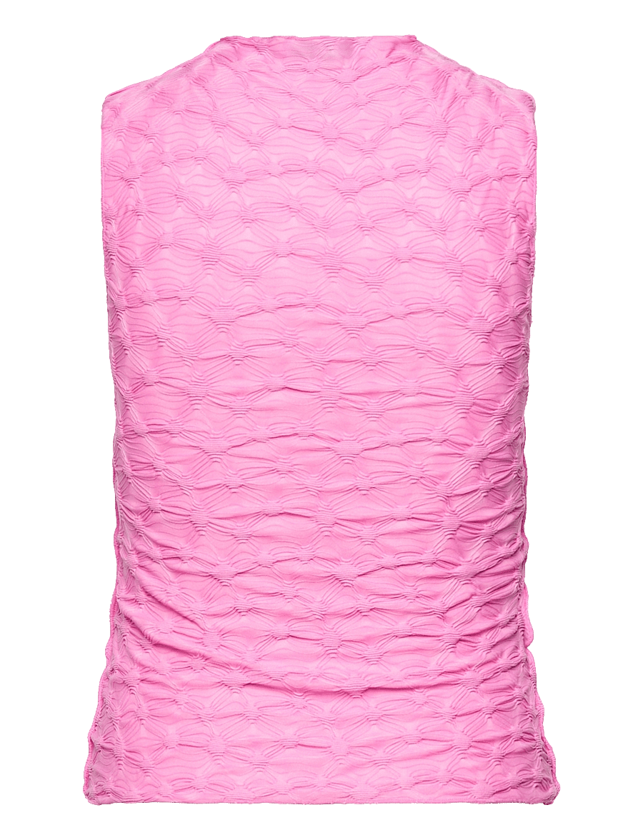 Mango - Fitted top with gathered shoulder - tanktops - lt-pastel pink - 2