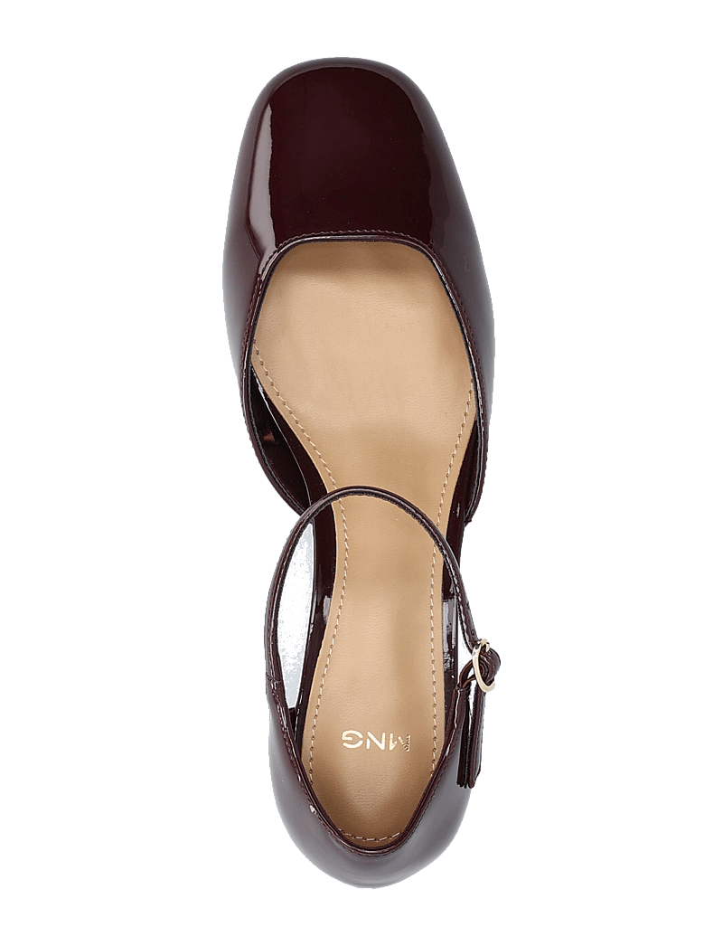 Mango - Patent heeled shoes - særlige begivenheder - dark red - 4