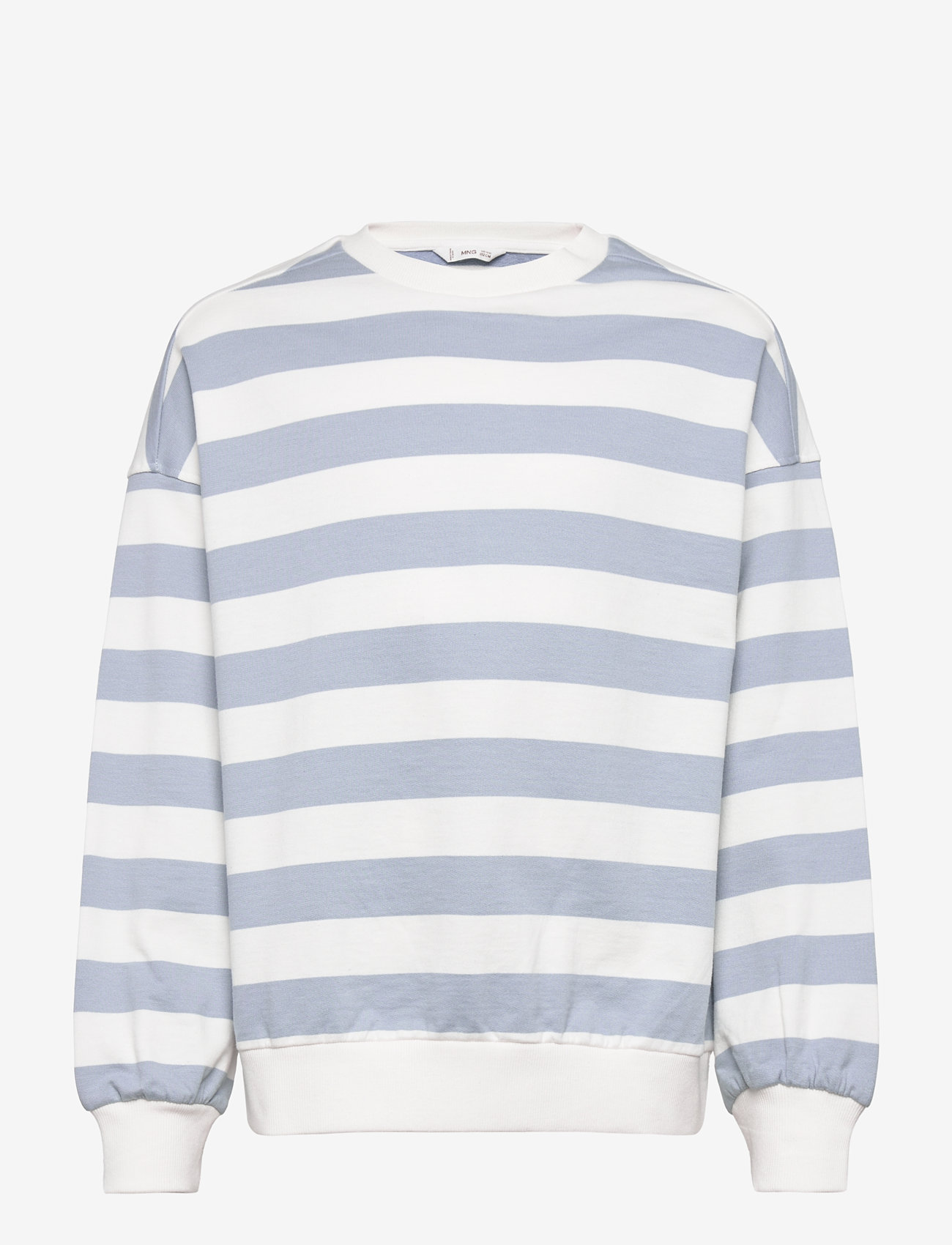 Mango - Striped cotton-blend sweatshirt - lt-pastel blue - 0
