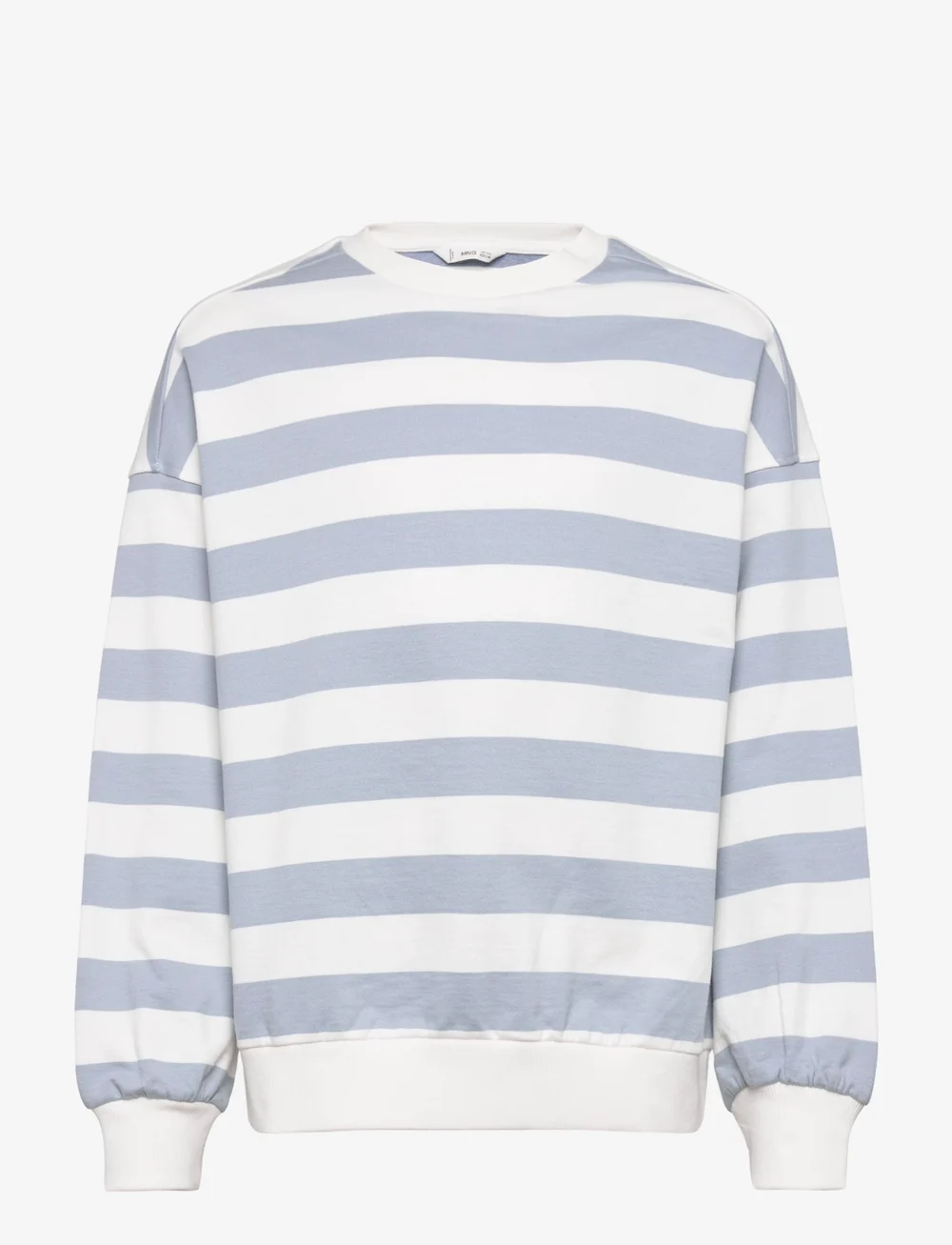 Mango - Striped cotton-blend sweatshirt - sweatshirts - lt-pastel blue - 0