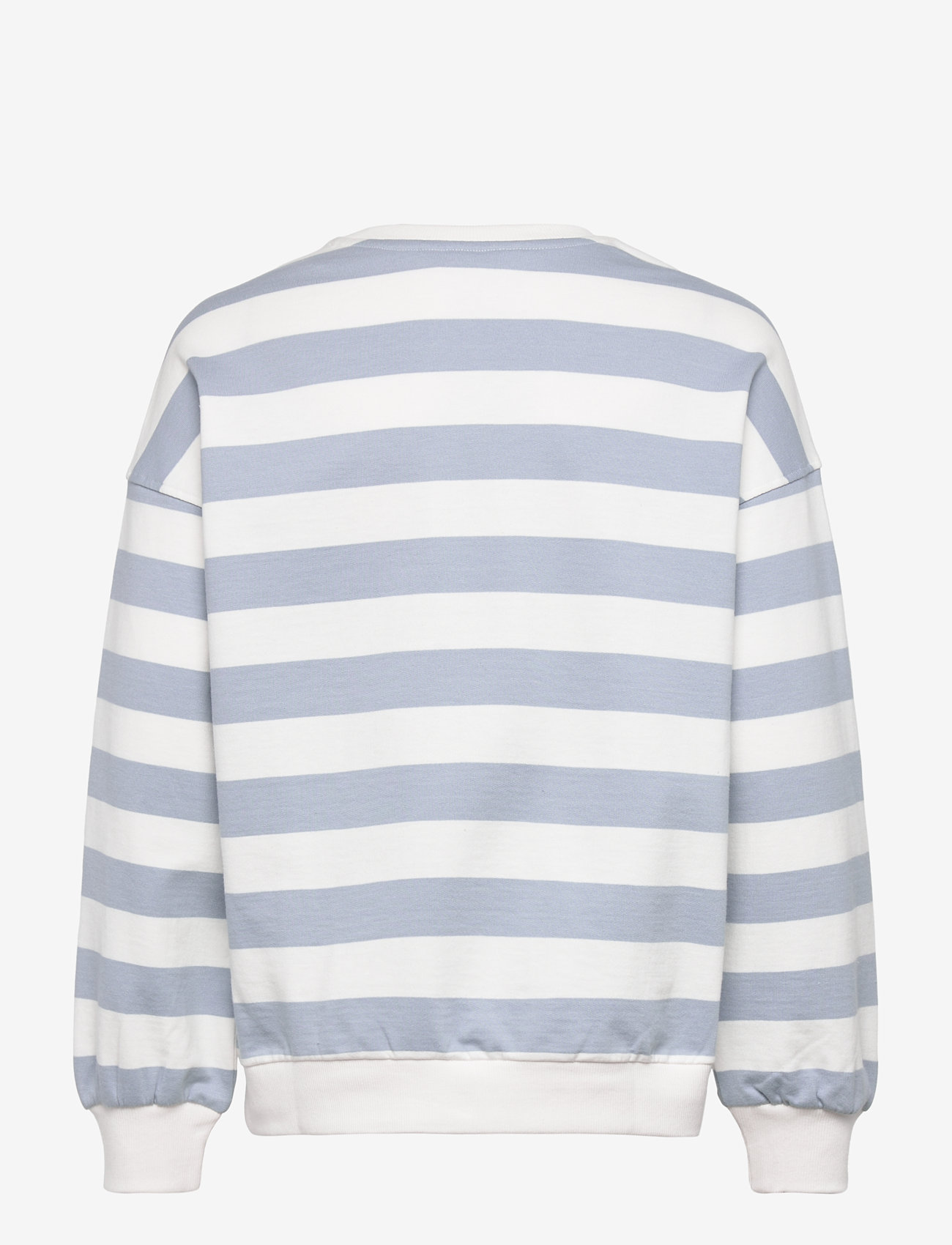 Mango - Striped cotton-blend sweatshirt - lt-pastel blue - 1