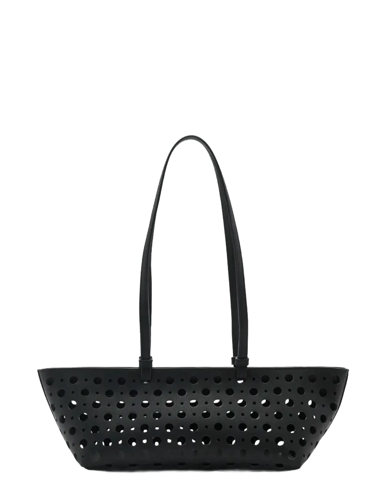 Mango Die-cut shoulder bag - Håndvesker - BLACK / black