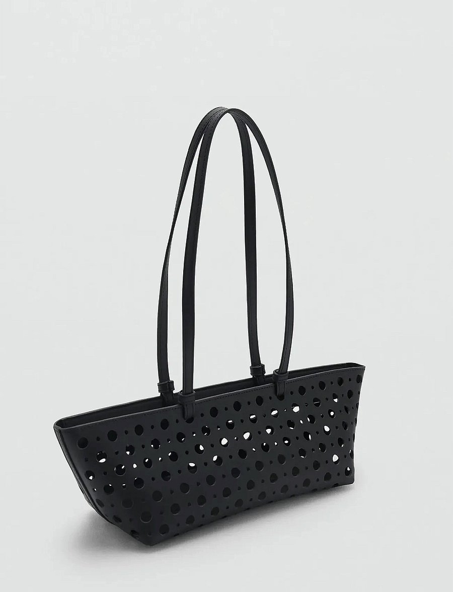 Mango - Die-cut shoulder bag - særlige begivenheder - black - 0
