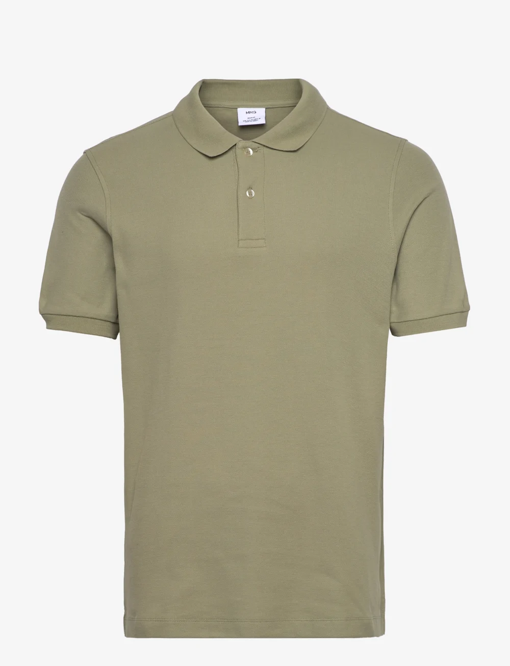 Mango - Regular-fit cotton piqué polo shirt - kurzärmelig - beige - khaki - 0