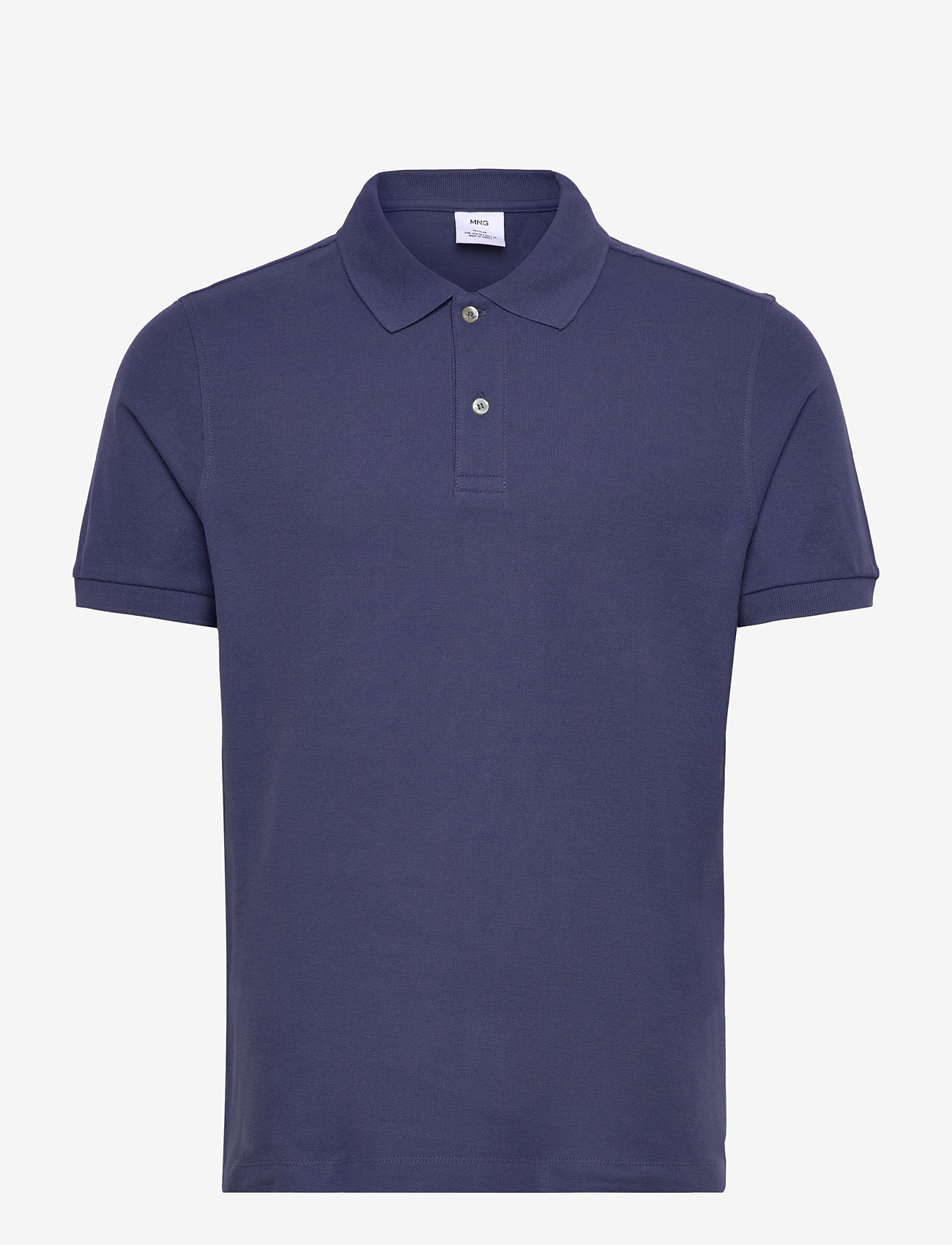 Mango - Regular-fit cotton piqué polo shirt - kortærmede poloer - lt-pastel blue - 0