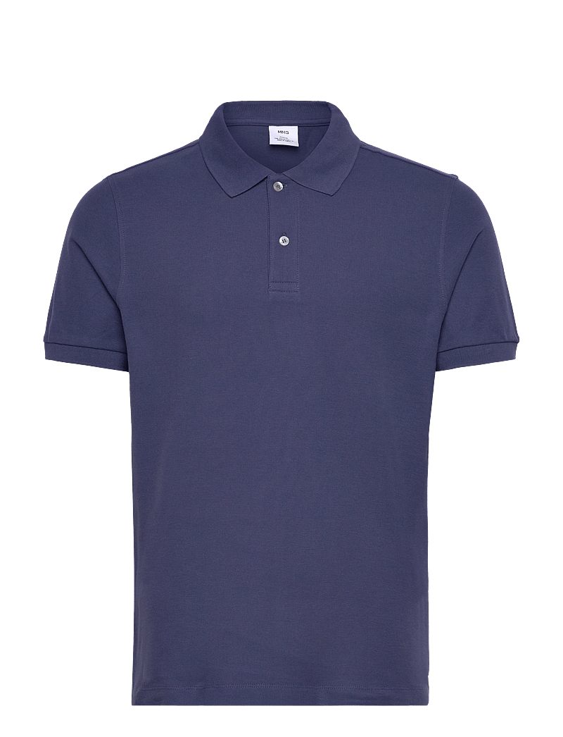 Mango - Regular-fit cotton piqué polo shirt - kortærmede poloer - lt-pastel blue - 0