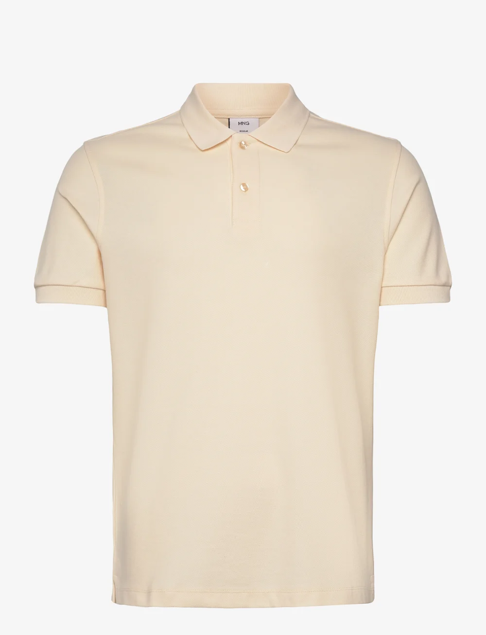Mango - Regular-fit cotton piqué polo shirt - kurzärmelig - yellow - 0