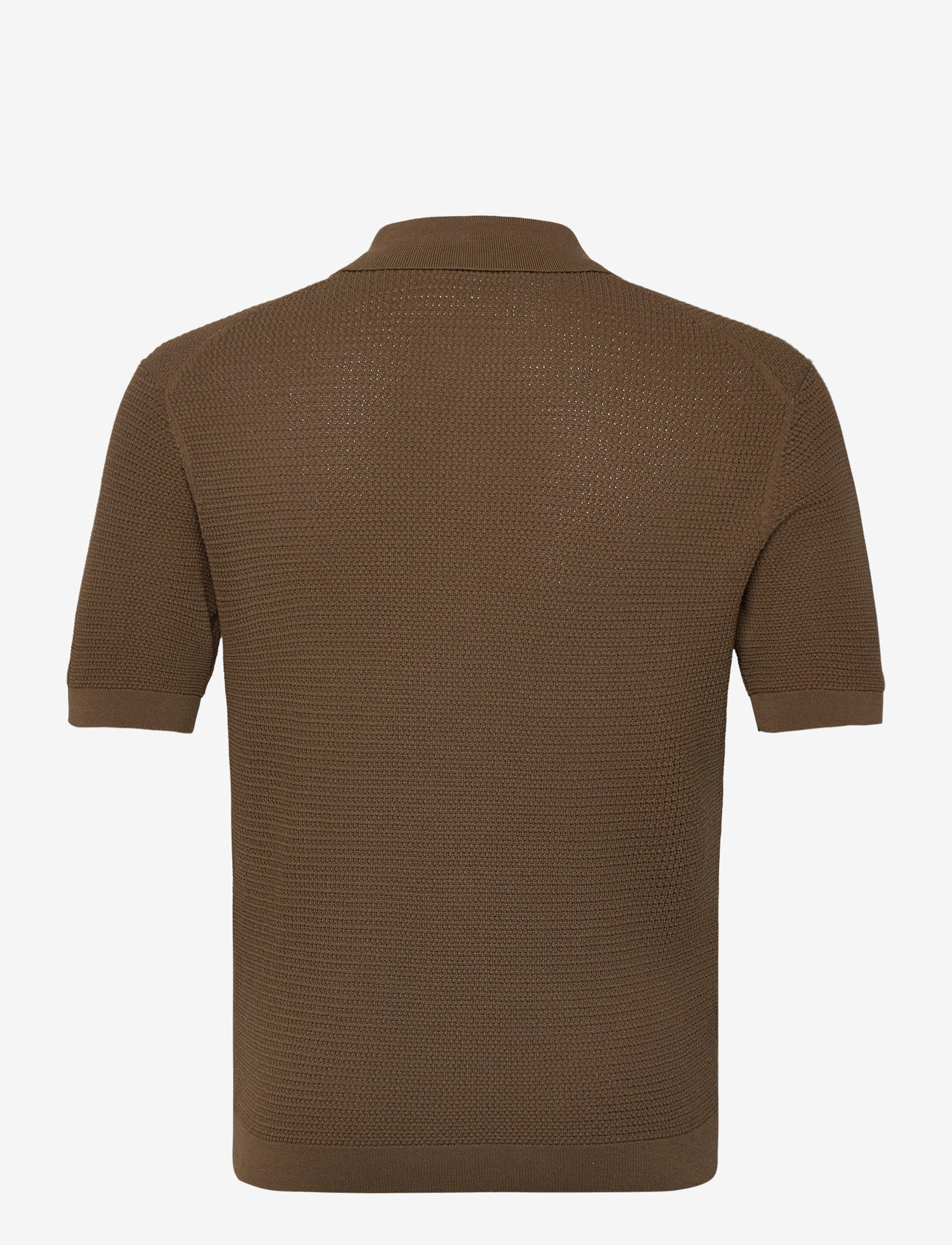 Mango - Structured knitted shirt - leinenhemden - brown - 1