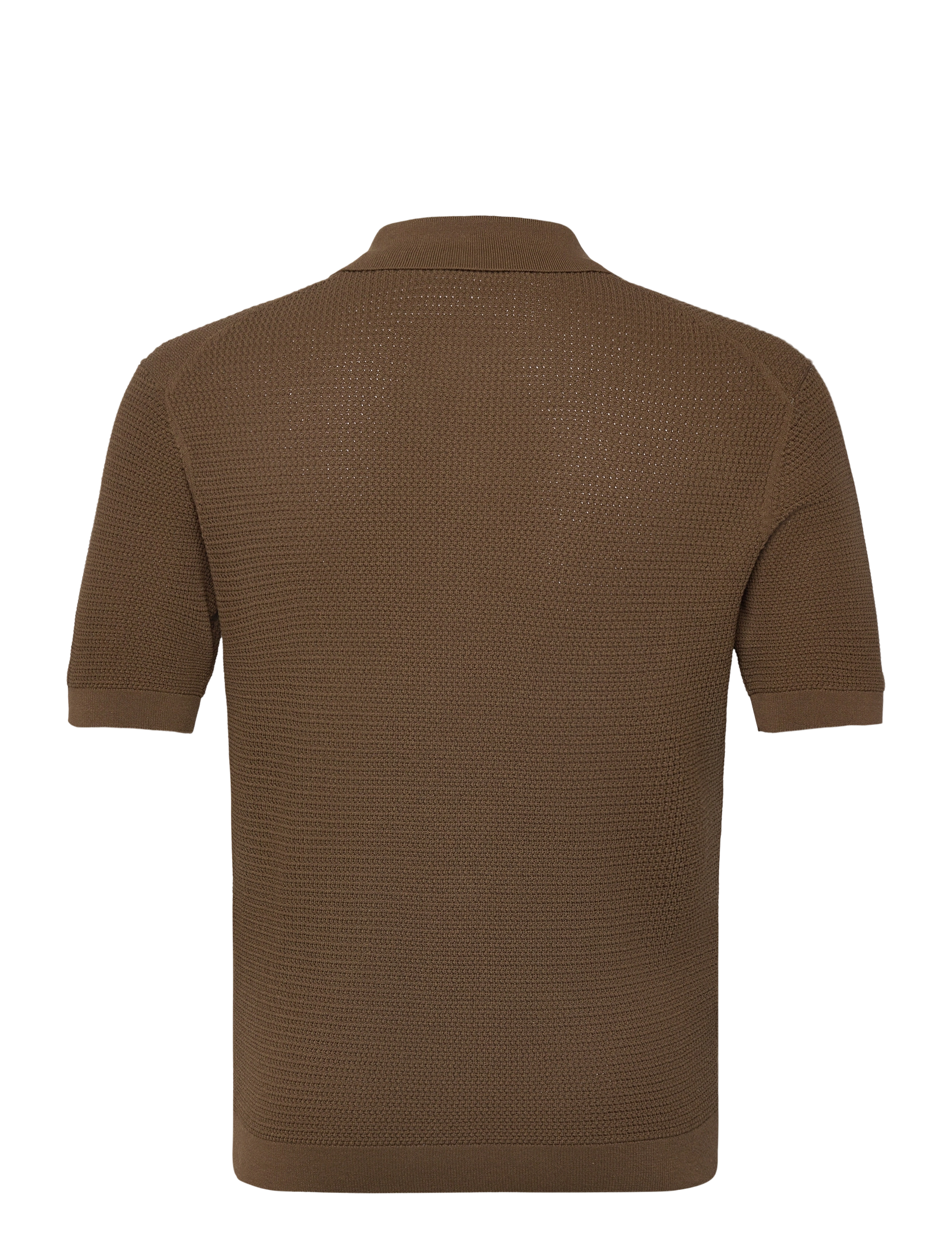 Mango - Structured knitted shirt - brown - 1