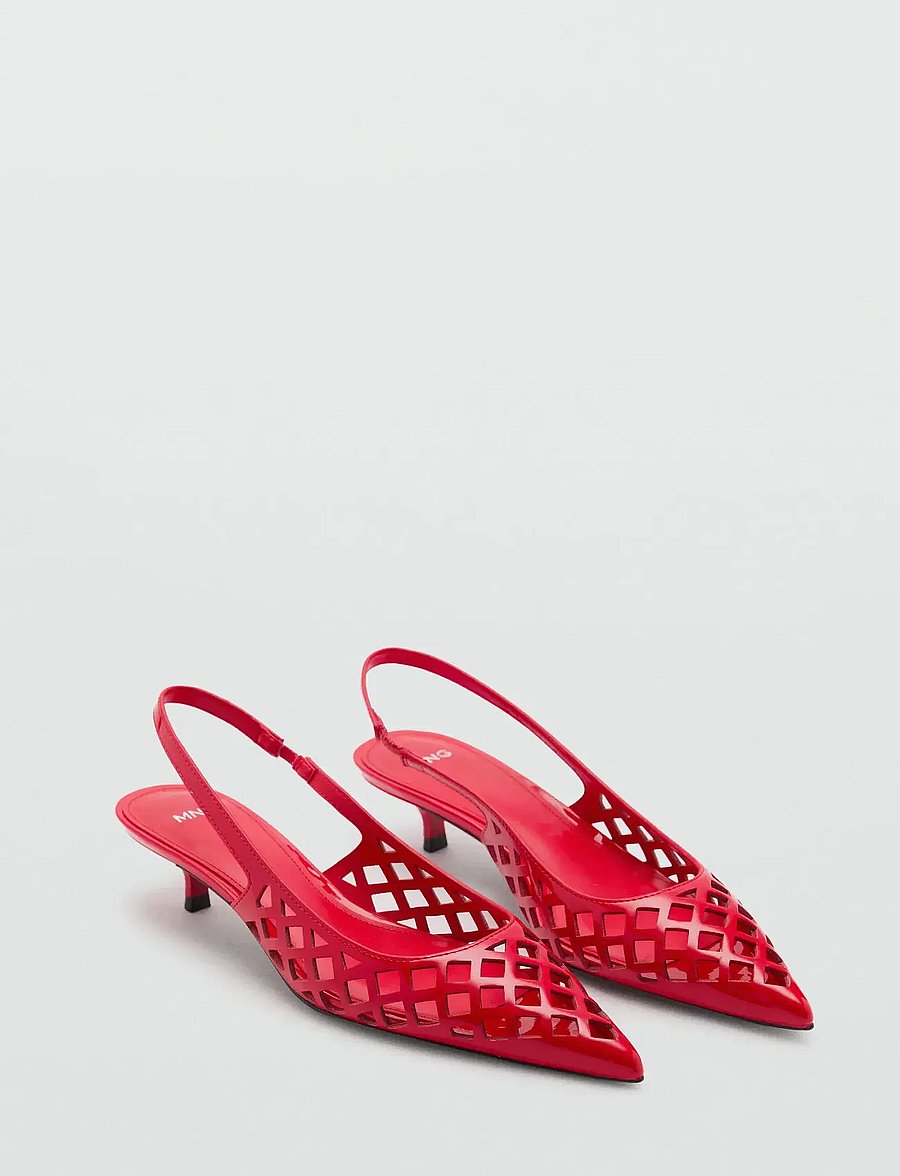 Mango - Die-cut kitten shoes - slingbacks mit absatz - red - 0
