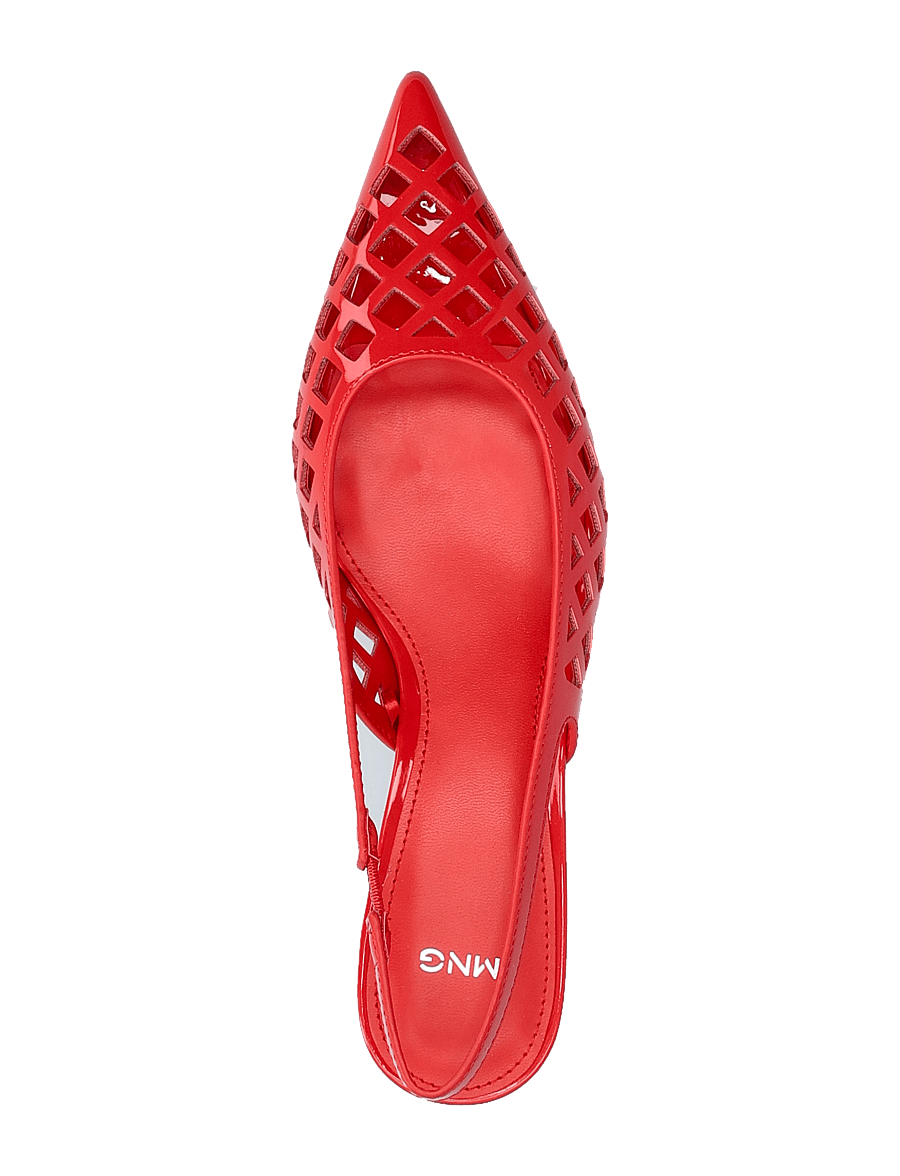 Mango - Die-cut kitten shoes - slingbacks mit absatz - red - 4
