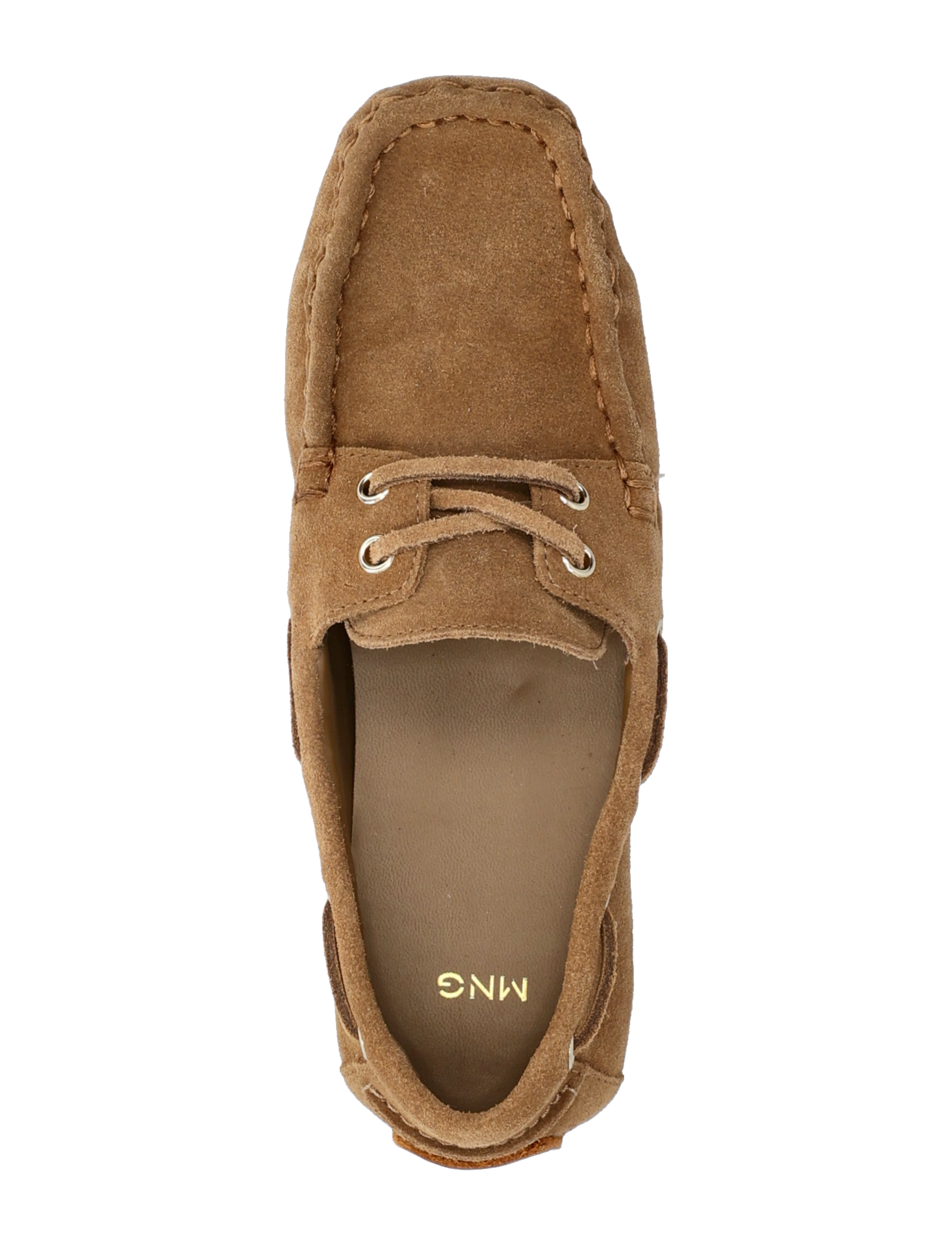 Mango - Suede boat shoes with laces - damen - medium brown - 4