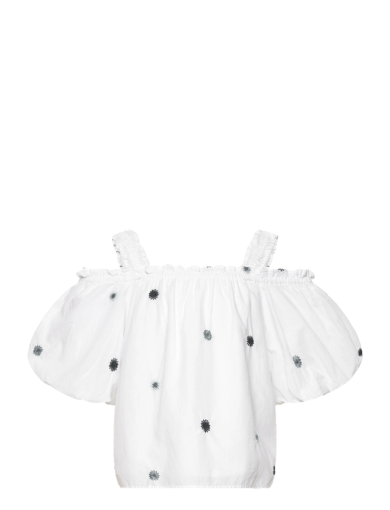 Mango - Cotton blouse with embroidered details - bluser & tunikaer - white - 0