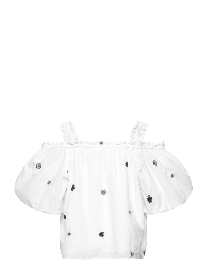 Mango - Cotton blouse with embroidered details - bluser & tunikaer - white - 1