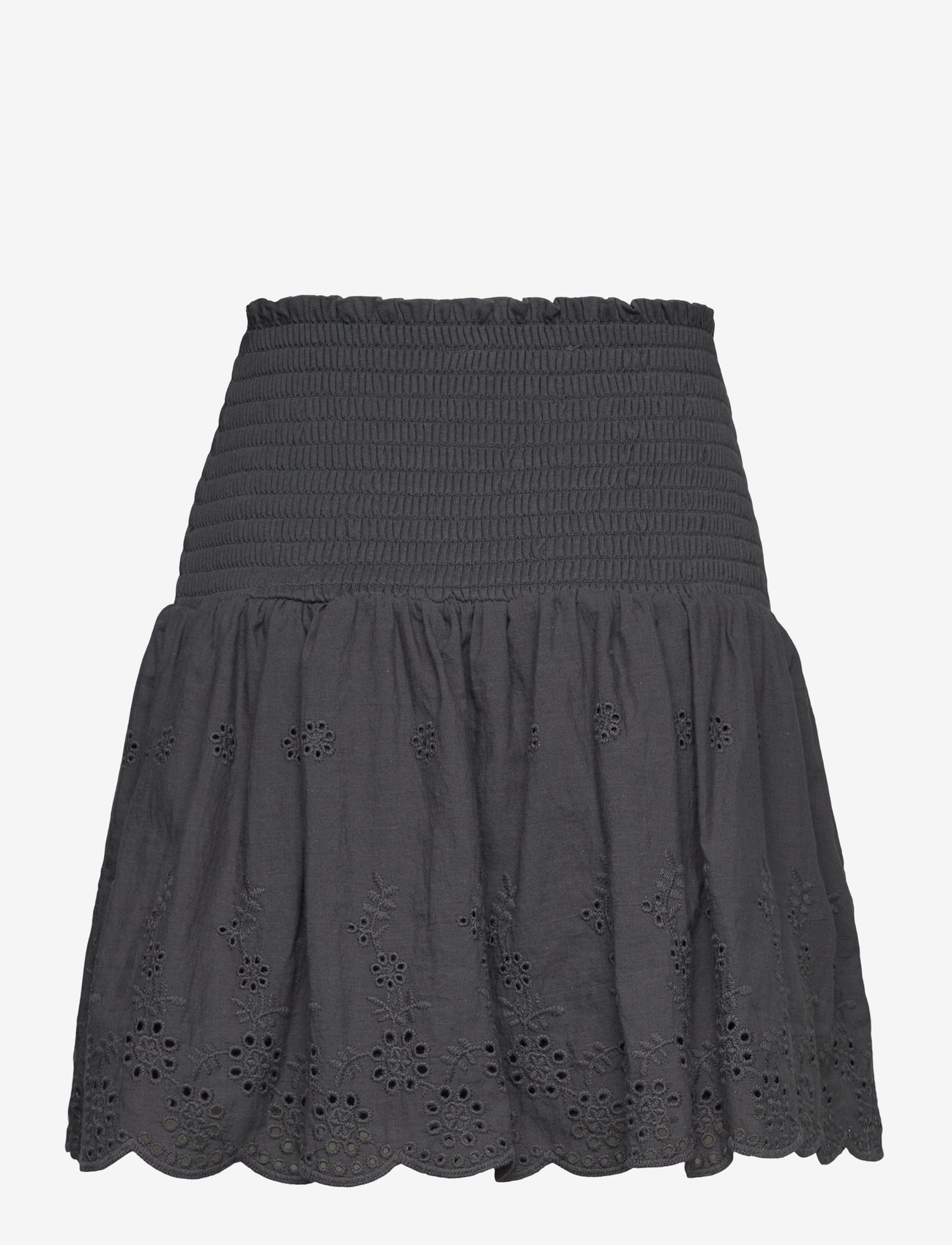 Mango - English-embroidered mini-skirt - charcoal - 1