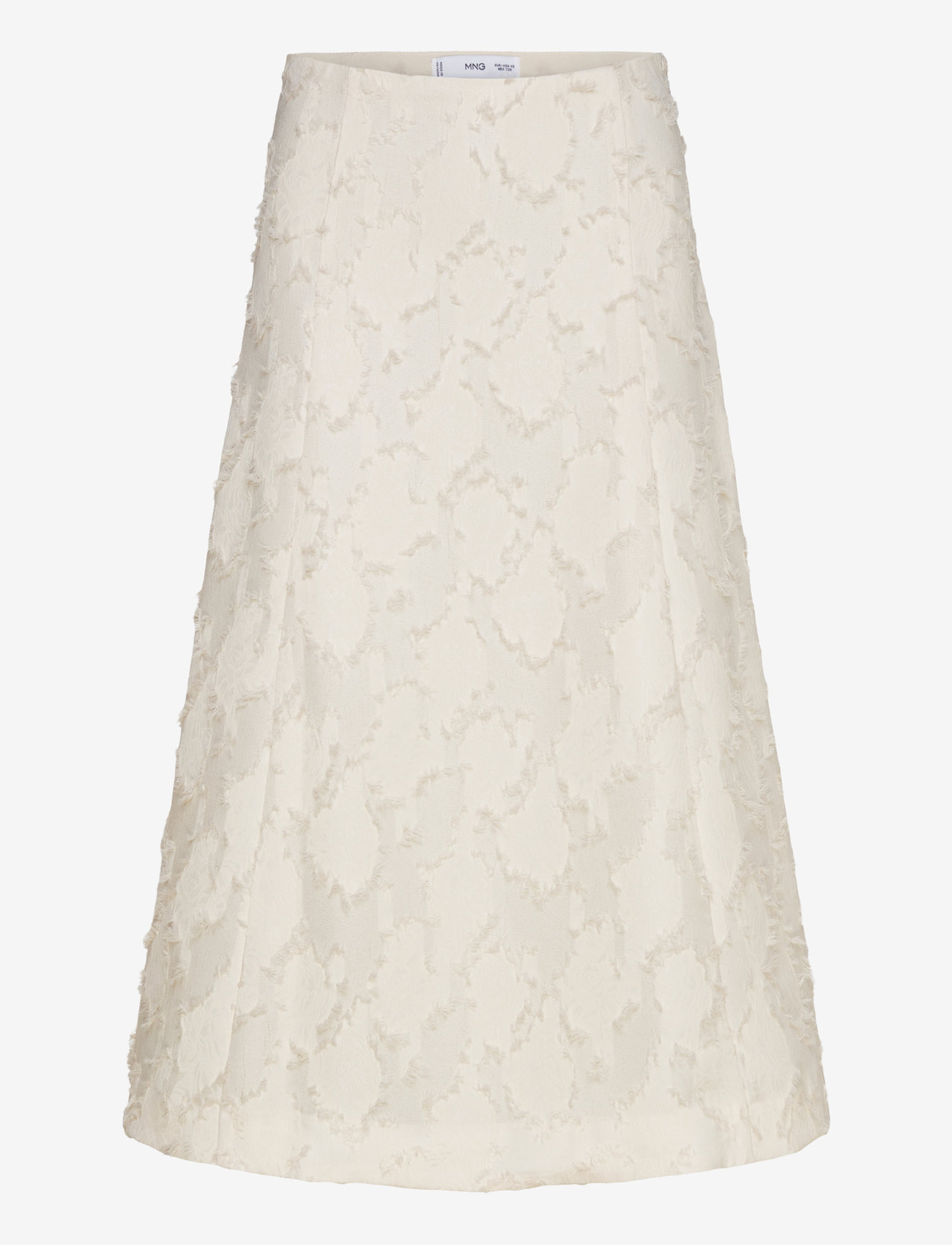 Mango - Textured flared skirt - midi-röcke - natural white - 0