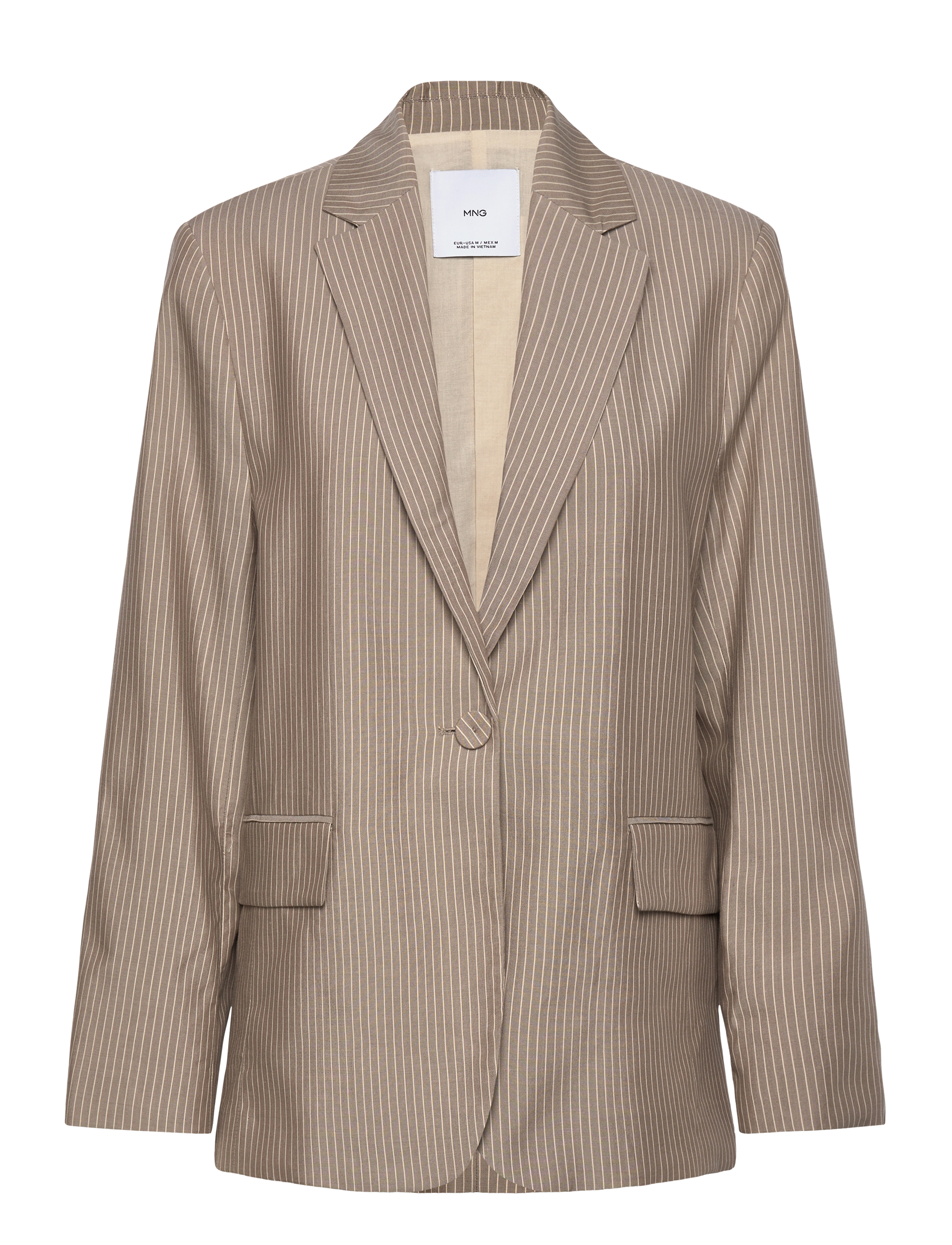 Mango Lyocell suit blazer - Enkeltradede blazere - MEDIUM BROWN / beige