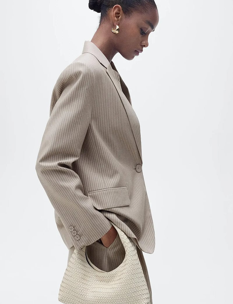 Mango - Lyocell suit blazer - einreihige blazer - medium brown - 0