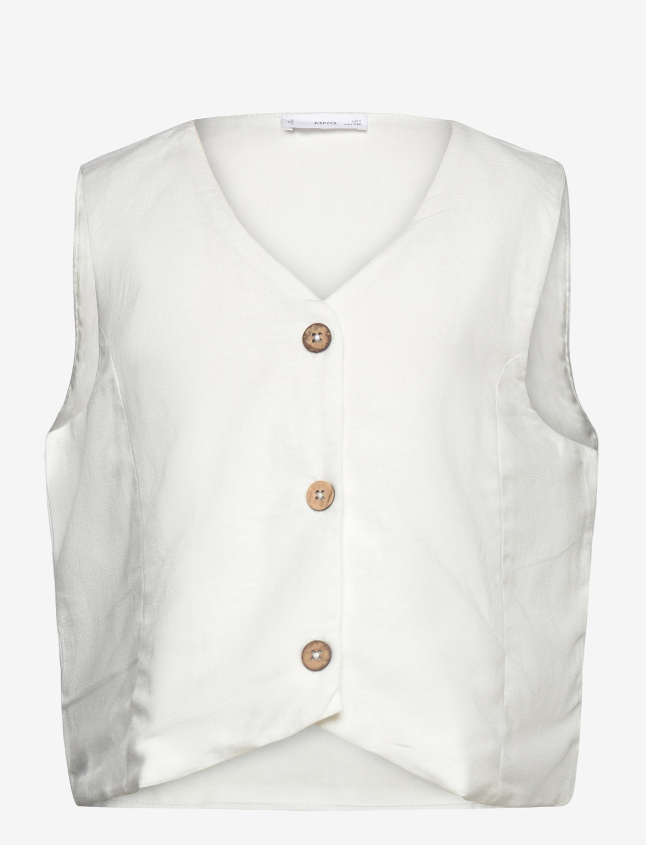 Mango - Cropped waistcoat with buttons - die niedrigsten preise - white - 0