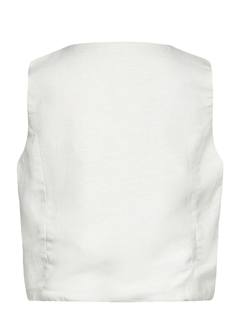 Mango - Cropped waistcoat with buttons - västar - white - 1