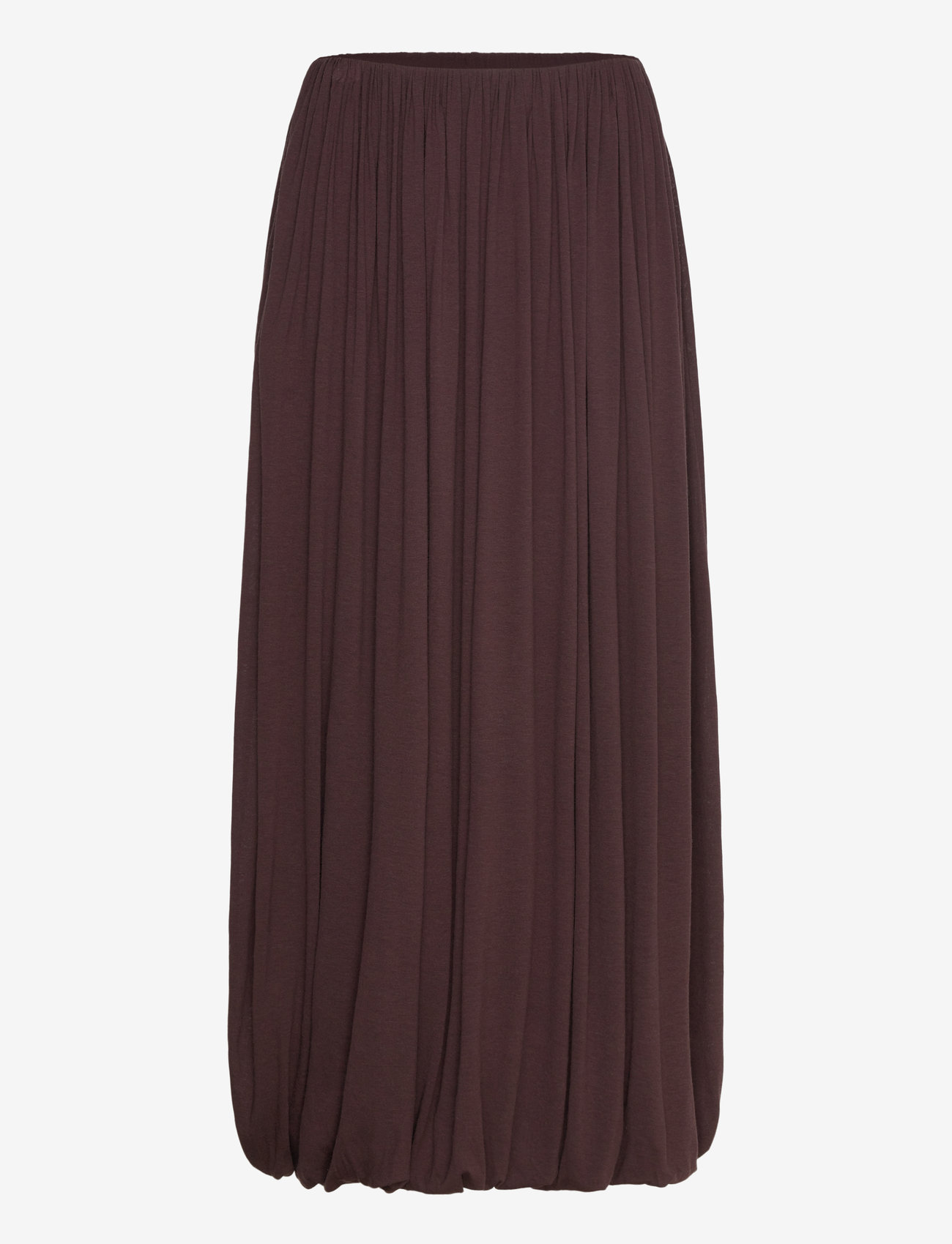 Mango - Wool-blend skirt with puffed hem - maxi röcke - dark brown - 1