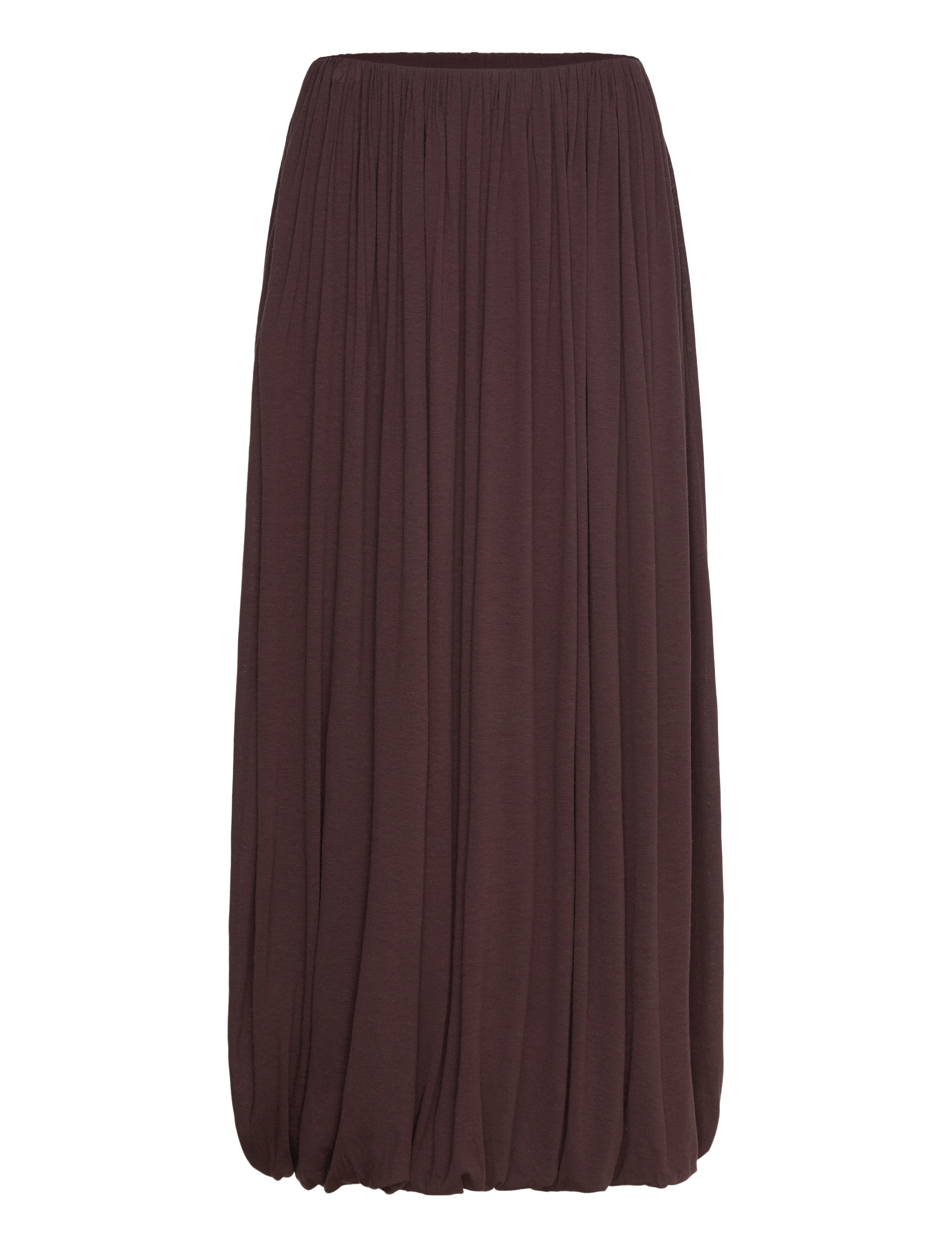 Mango Wool-blend skirt with puffed hem - Maxi nederdele - DARK BROWN / brown