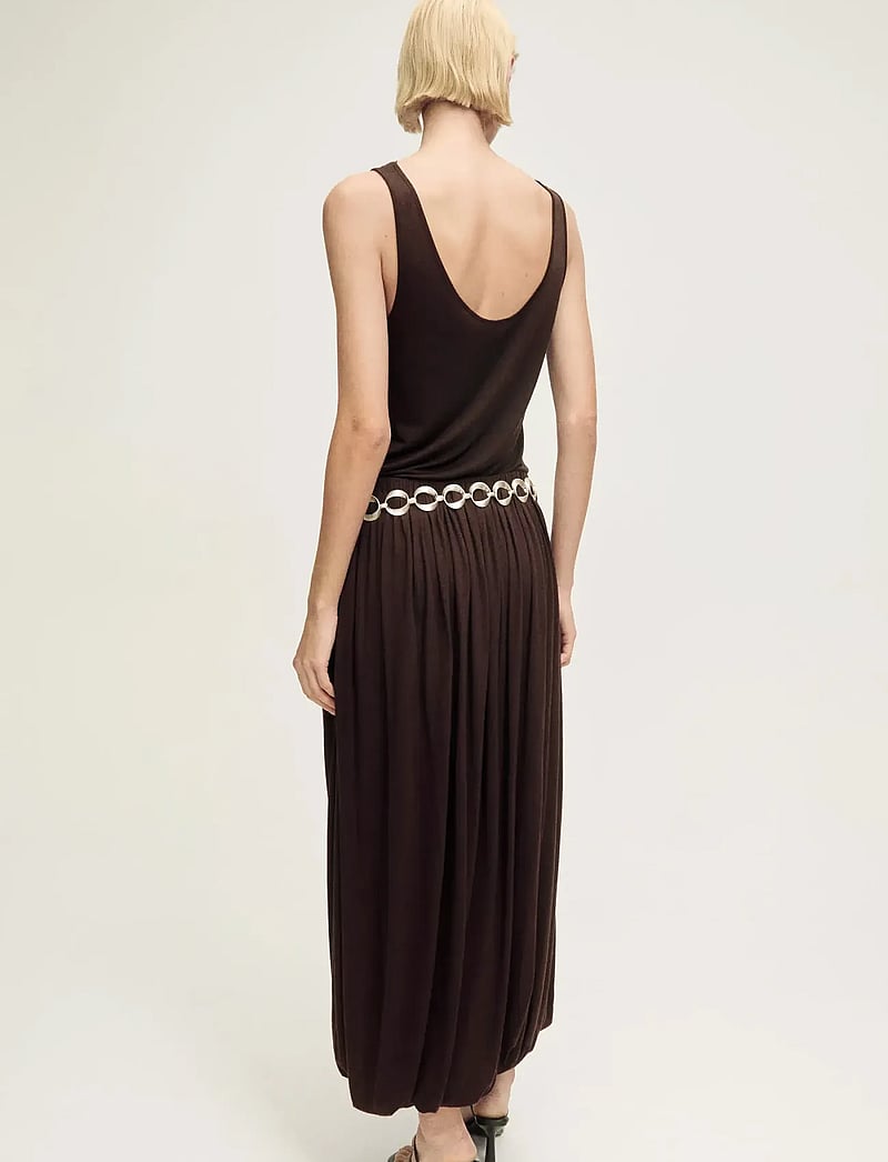 Mango - Wool-blend skirt with puffed hem - maxi röcke - dark brown - 3