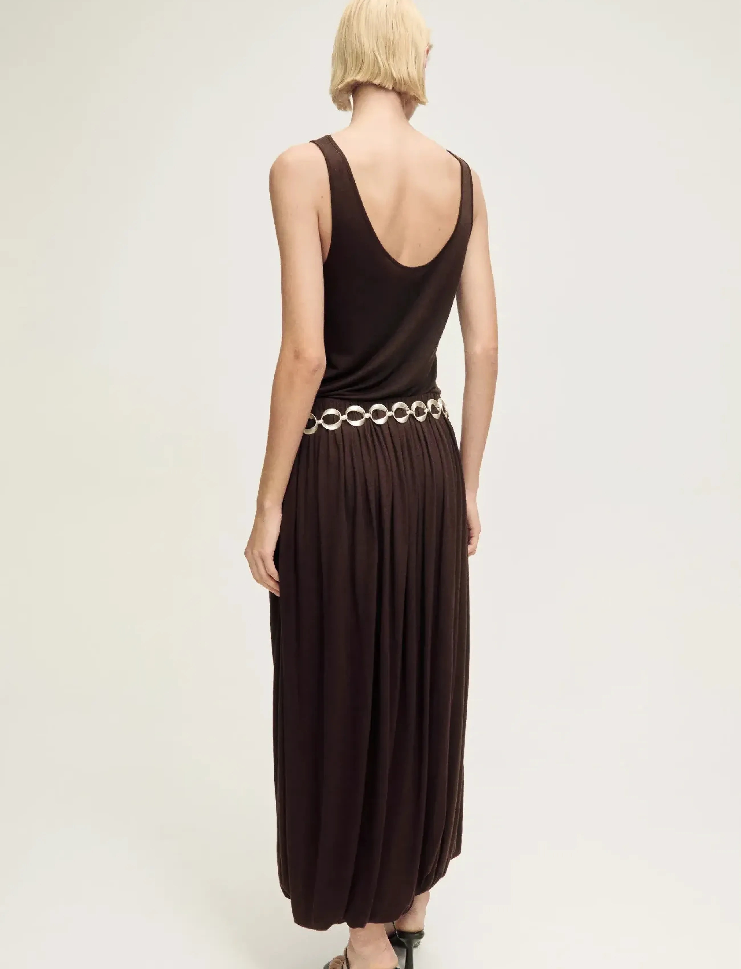 Mango - Wool-blend skirt with puffed hem - midi-röcke - dark brown - 3
