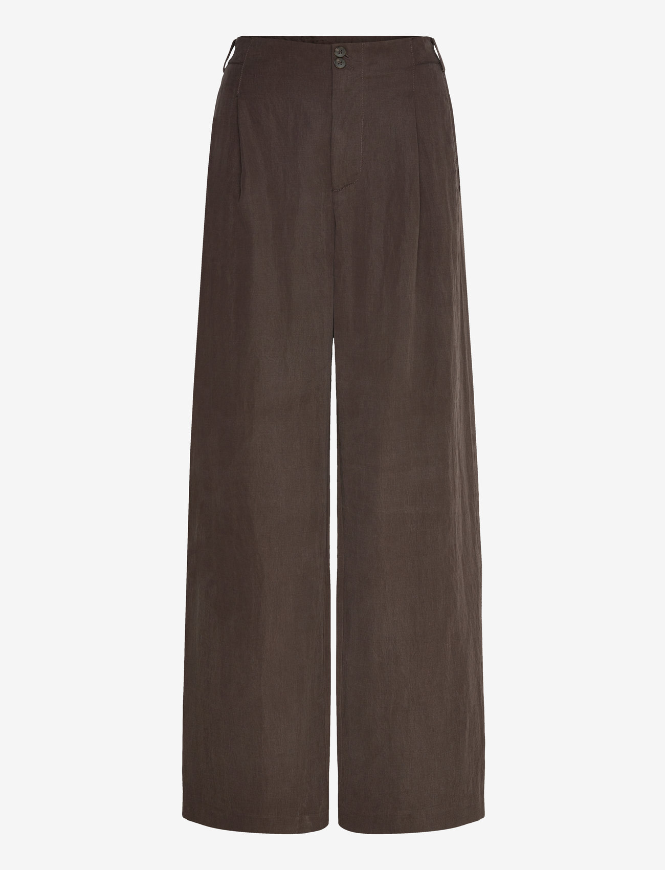 Mango - Straight-fit lyocell trousers with pleats - brown - 0