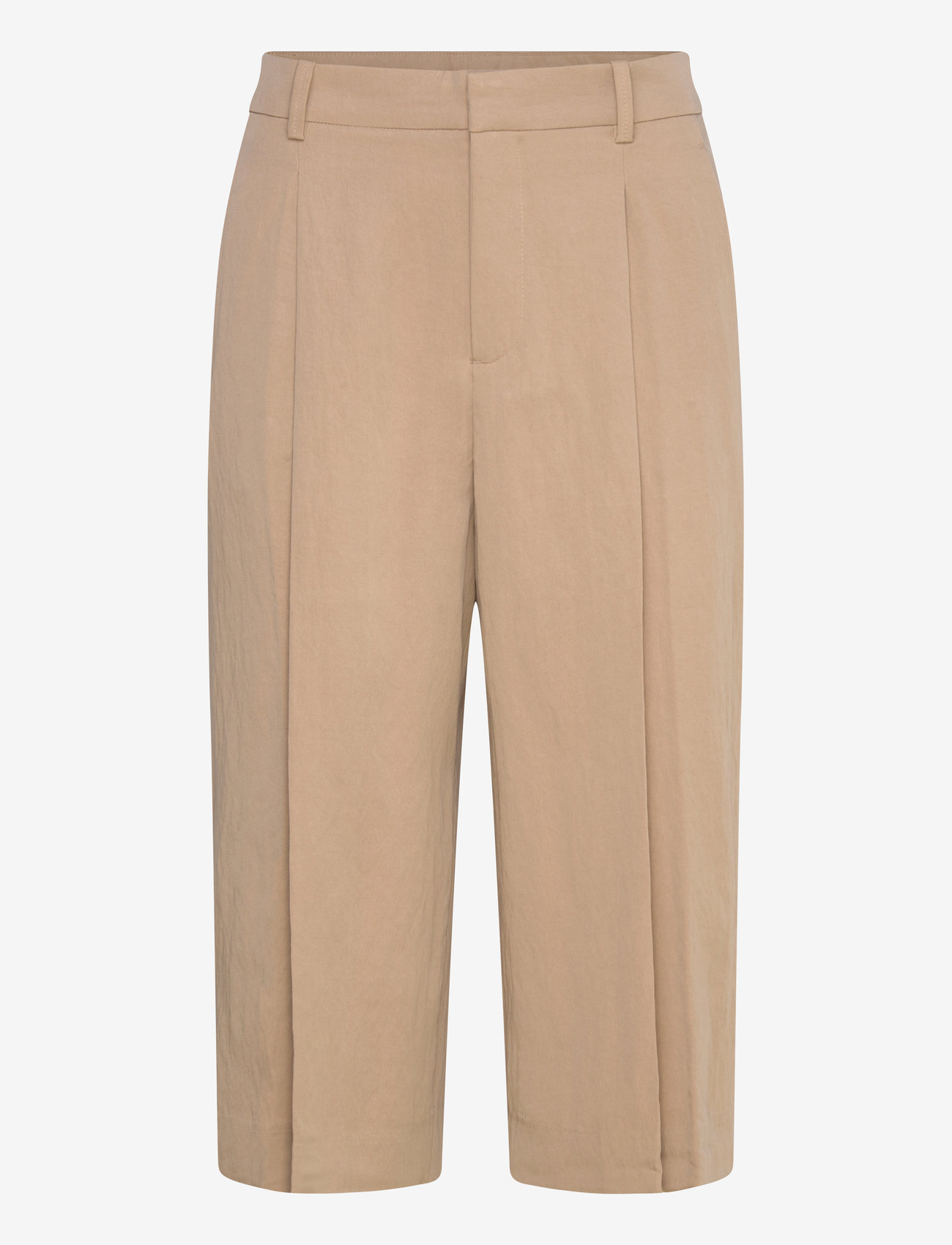 Mango - Lyocell pleated bermuda shorts - bermudashorts - light beige - 1