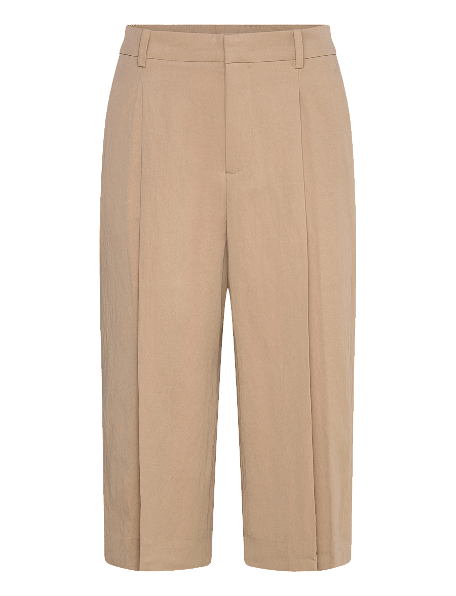 Mango - Lyocell pleated bermuda shorts - bermudashorts - light beige - 1