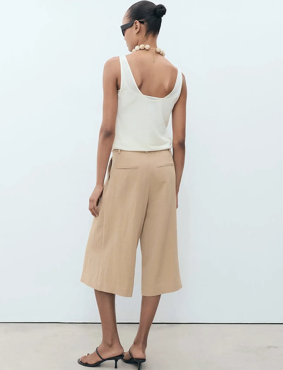 Mango - Lyocell pleated bermuda shorts - bermudashorts - light beige - 3