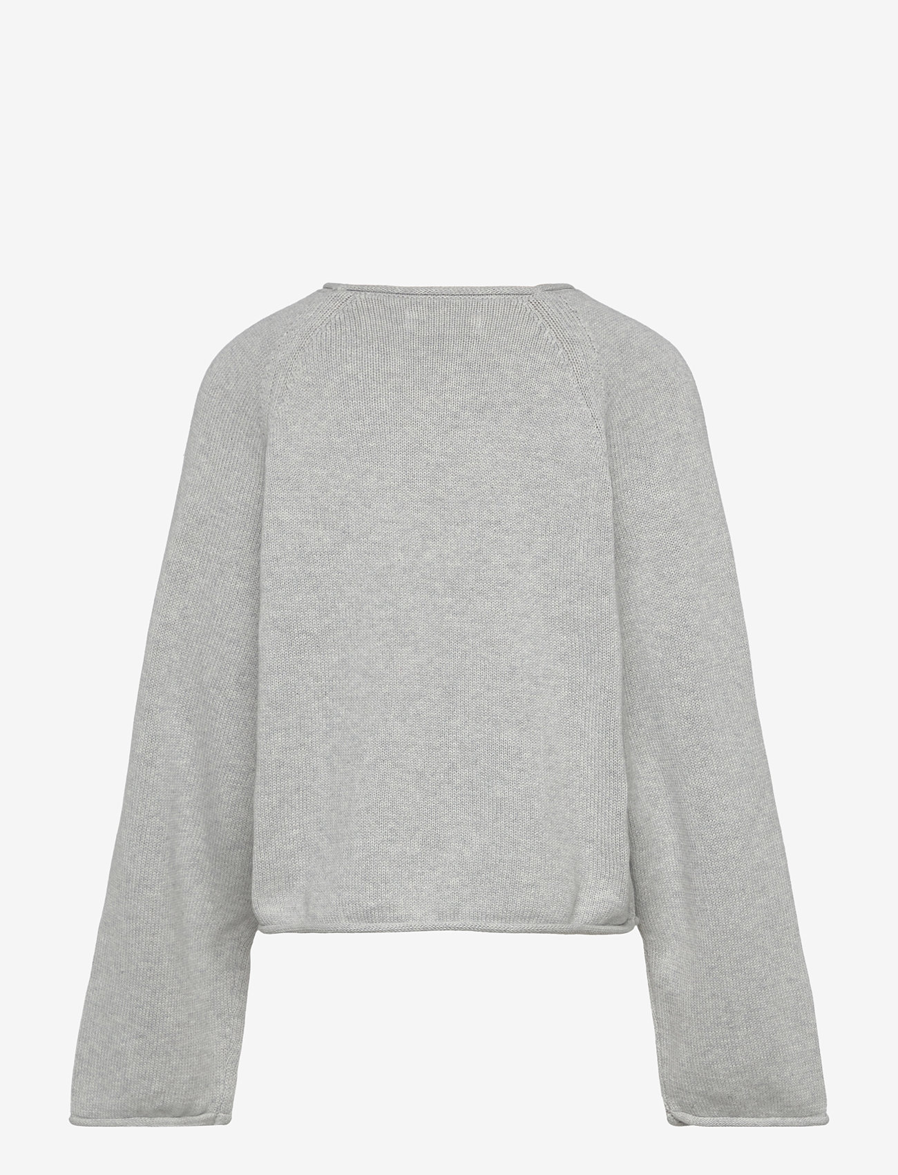 Mango - 100% cotton knitted sweater - efterårstøj - lt pastel grey - 1
