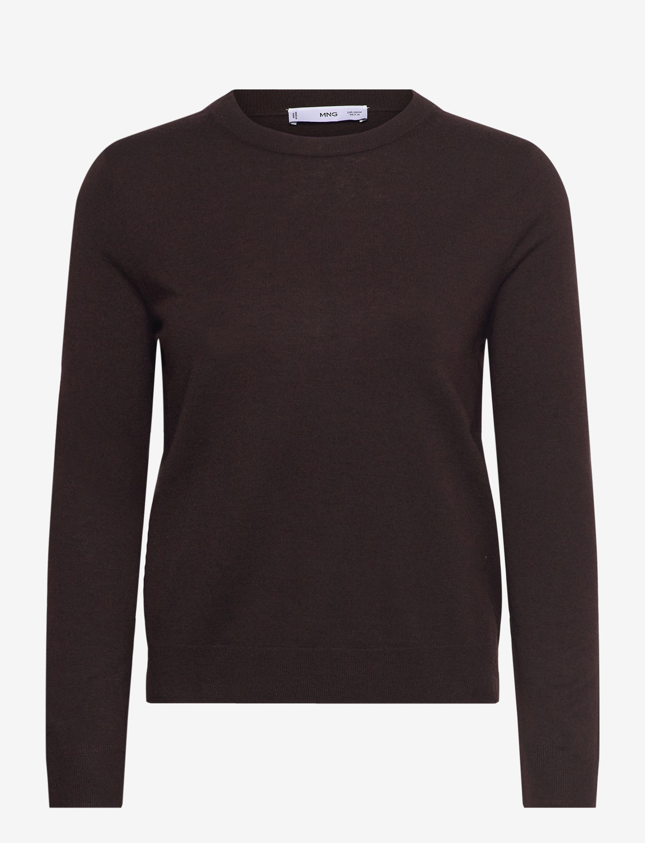 Mango - Wool-blend round-neck sweater - dark brown - 1