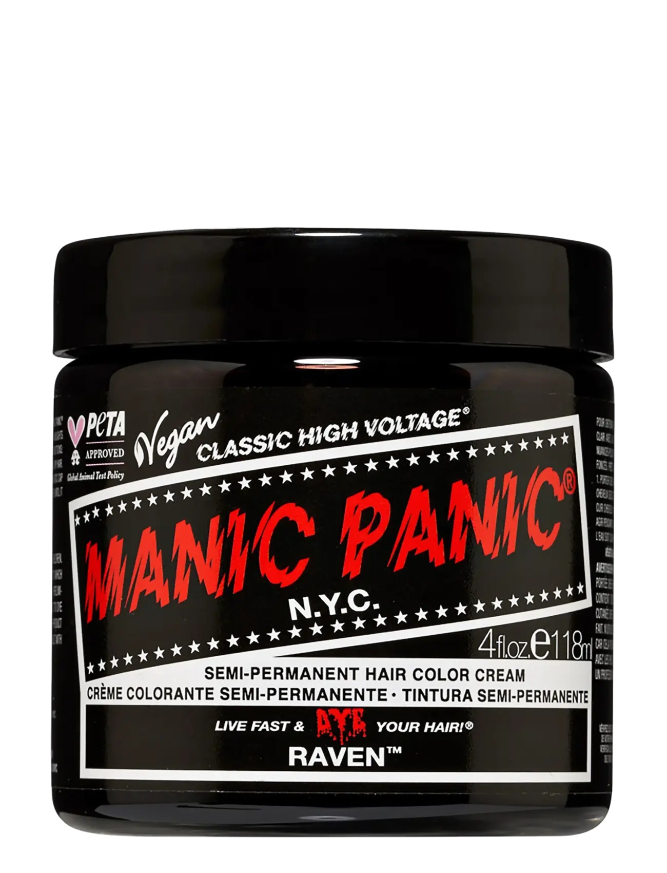 Manic Panic Semi-Permanent Hair Color, 118 ml, Black, Hair Color > Permanent Hair Color, Dame