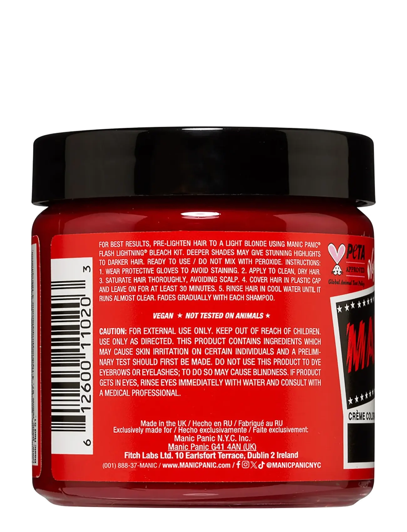 Manic Panic - Semi-permanent hair color - permanent hårfärg - pillarbox™ red - 2