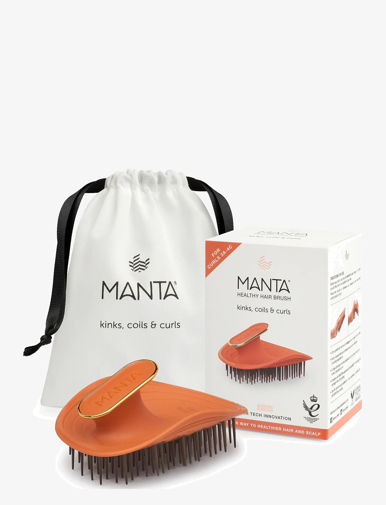 Manta - Kinks, Coils & Curls Amber Orange - udredningsbørster - orange - 3