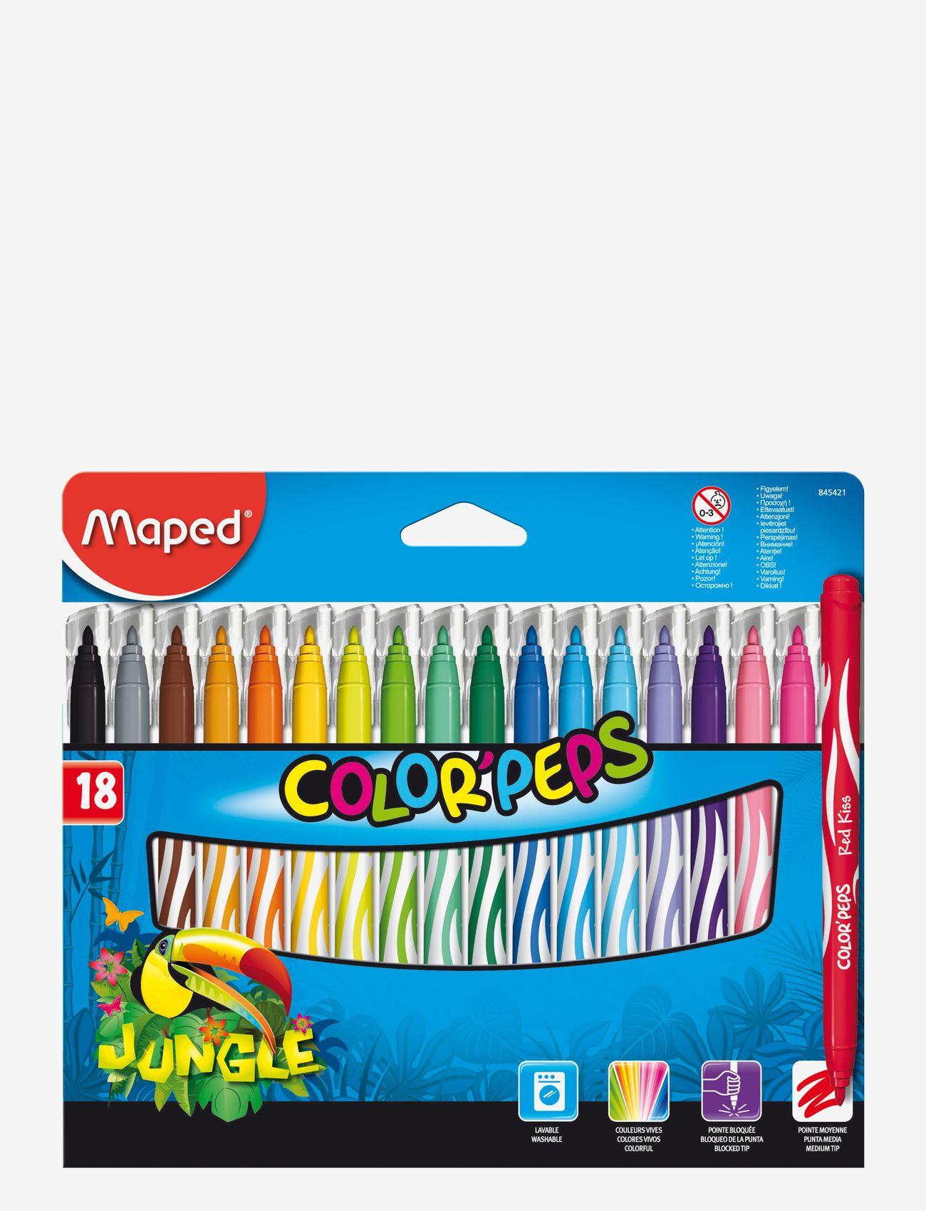Maped - Jungle tusch, "Color'Peps", 18 pcs - multi coloured - 1
