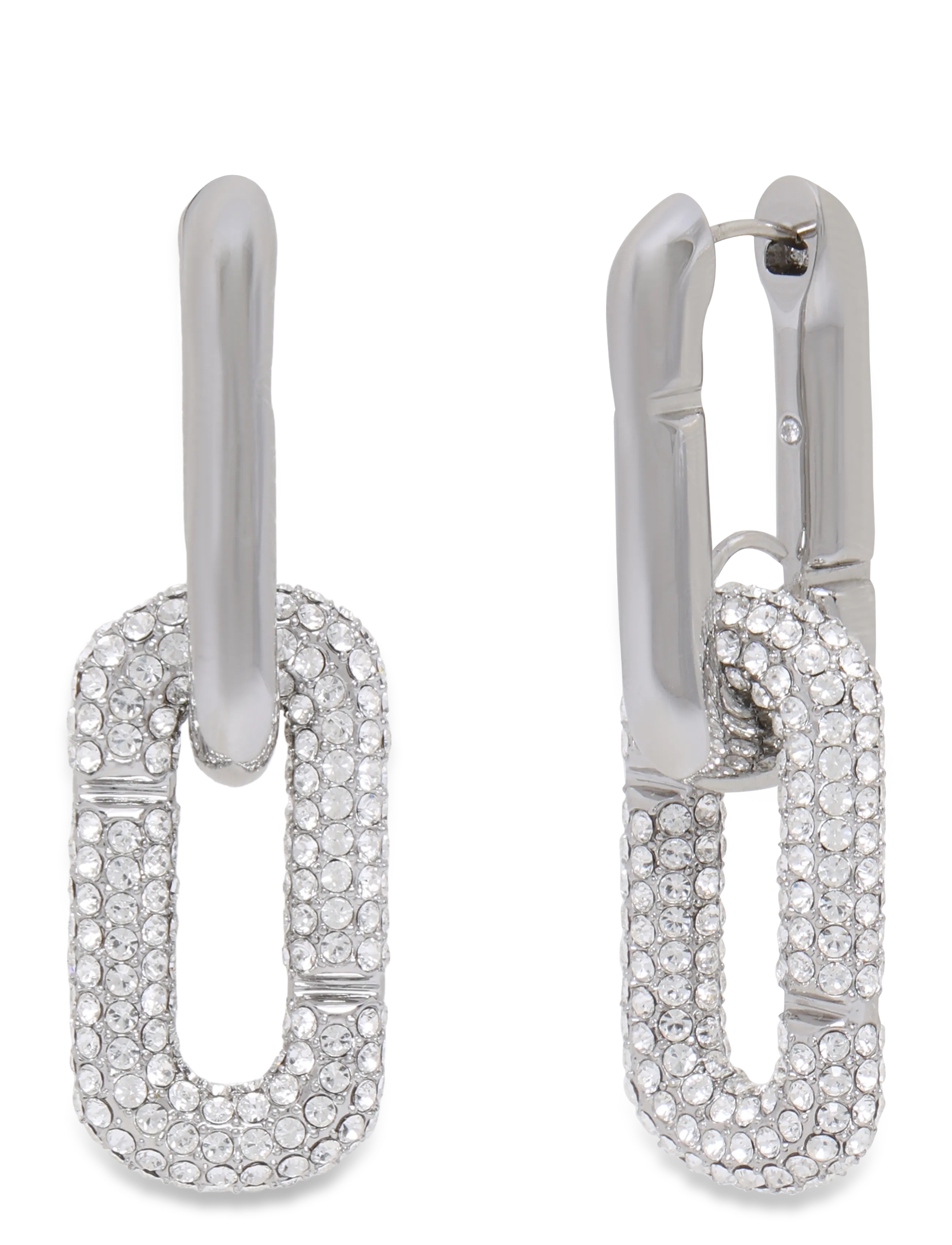 Marc Jacobs - POP J MARC PAVE DROP EARRINGS - ohrhänger - silver/crystal - 1