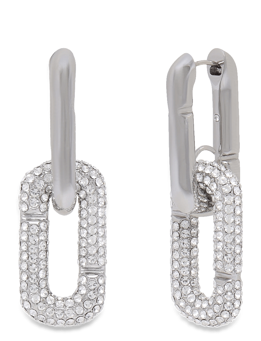 Marc Jacobs - POP J MARC PAVE DROP EARRINGS - ohrhänger - silver/crystal - 1