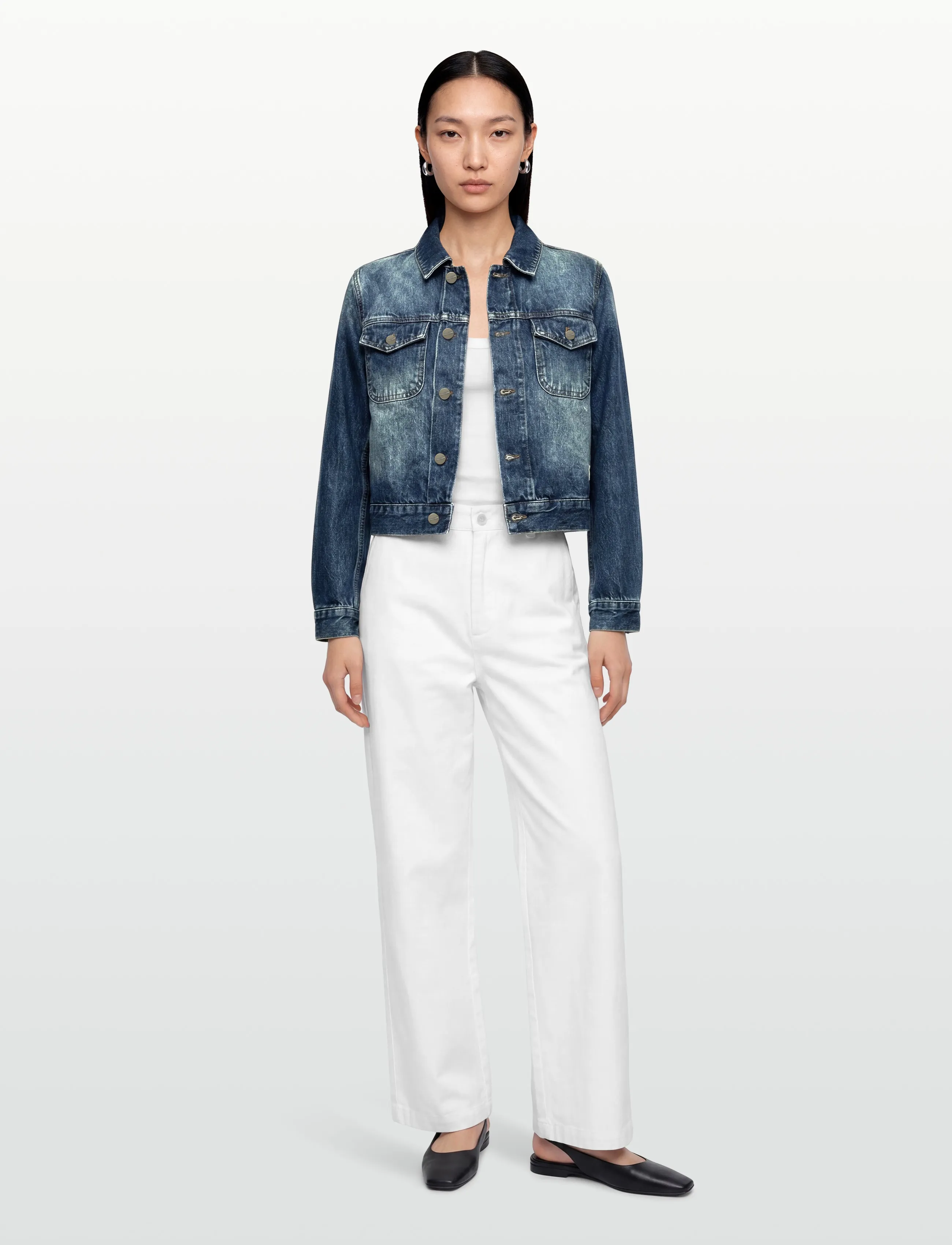 Marc Jacobs SHRUNKEN DENIM JACKET - Jacken - MEDIUM WASH INDIGO / blue