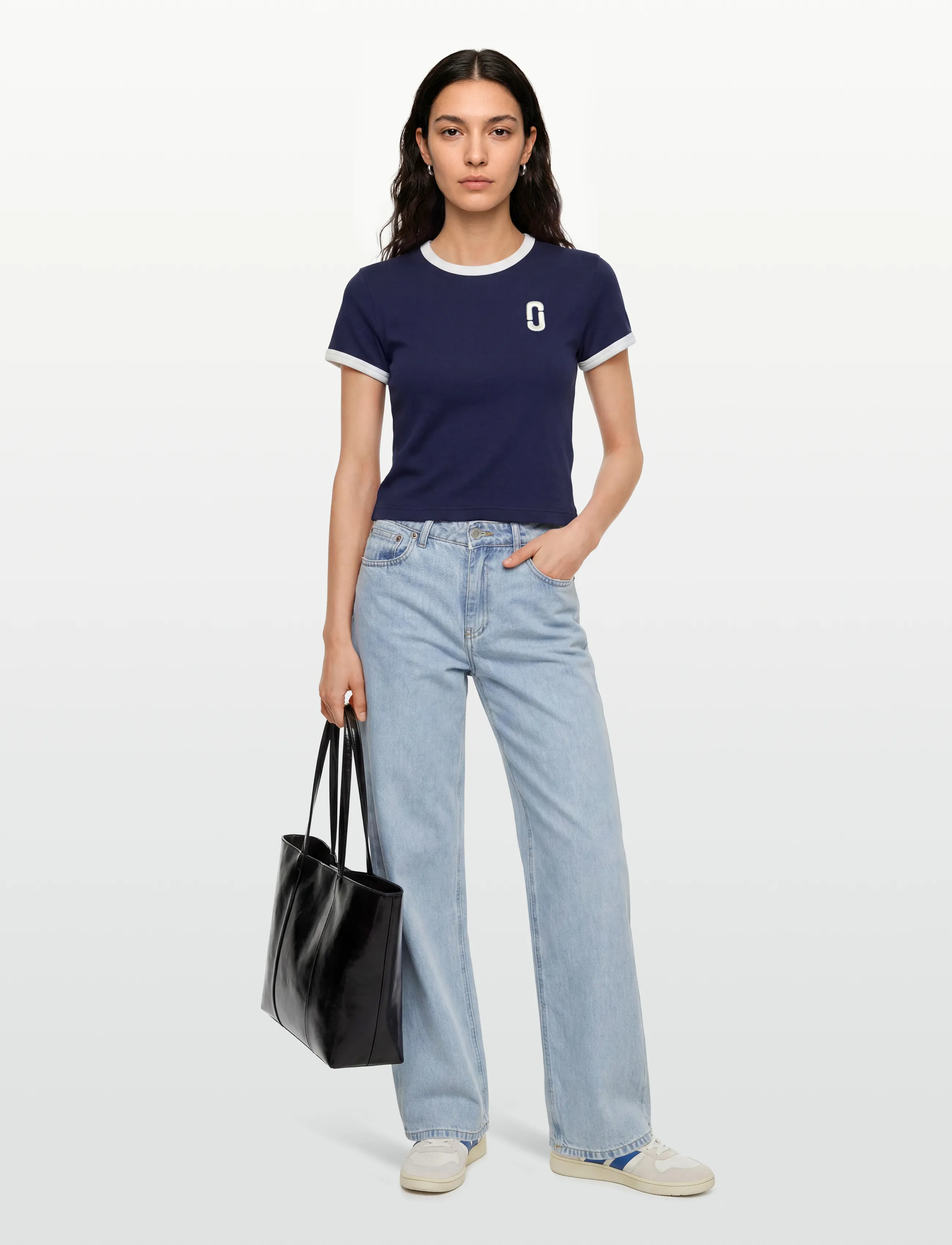 Marc Jacobs Pop J Marc Ringer Baby Tee, L, Navy, T-Shirts & Toppe > Kortærmede, Dame