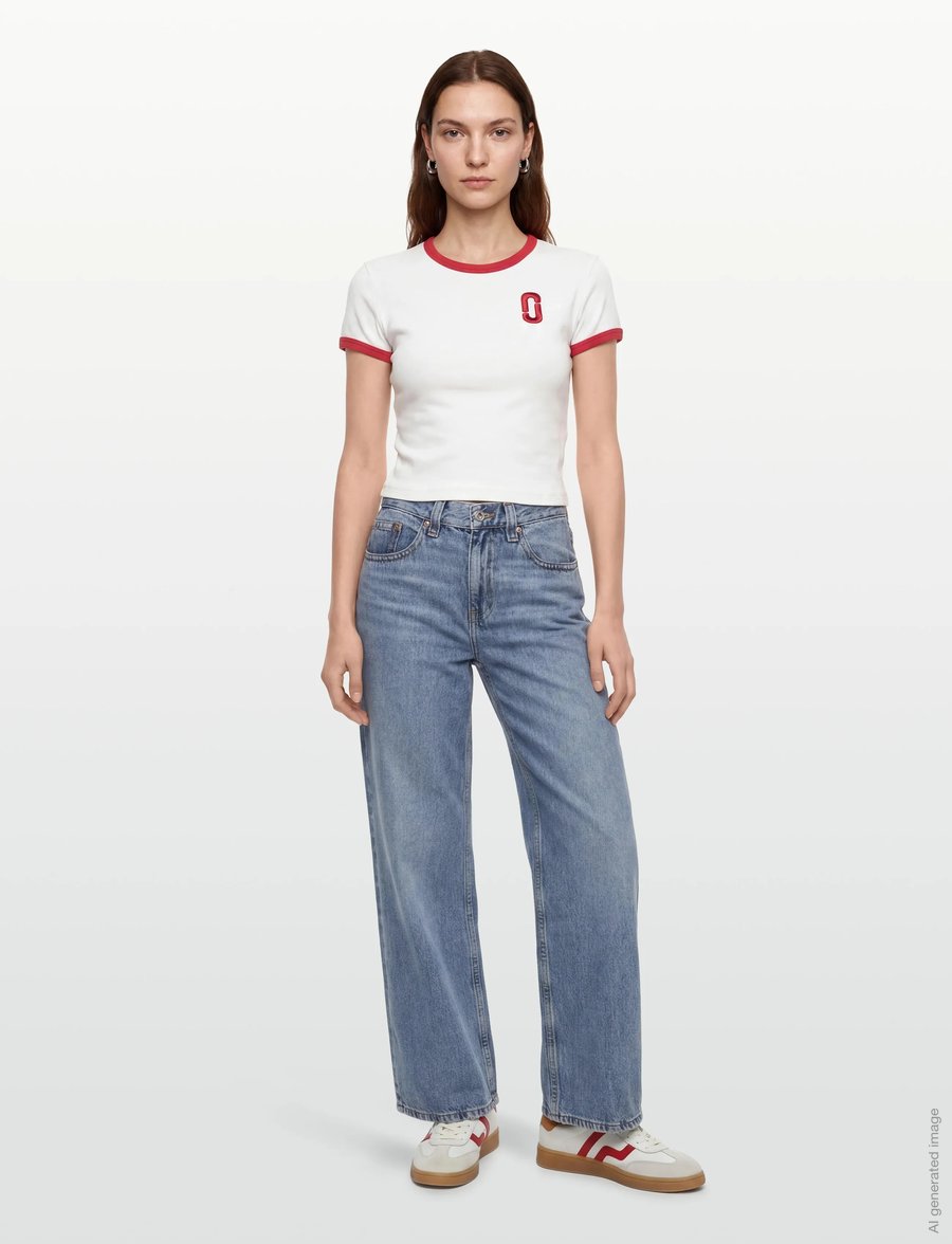 Marc Jacobs - POP J MARC RINGER BABY TEE - t-shirts - white multi - 0