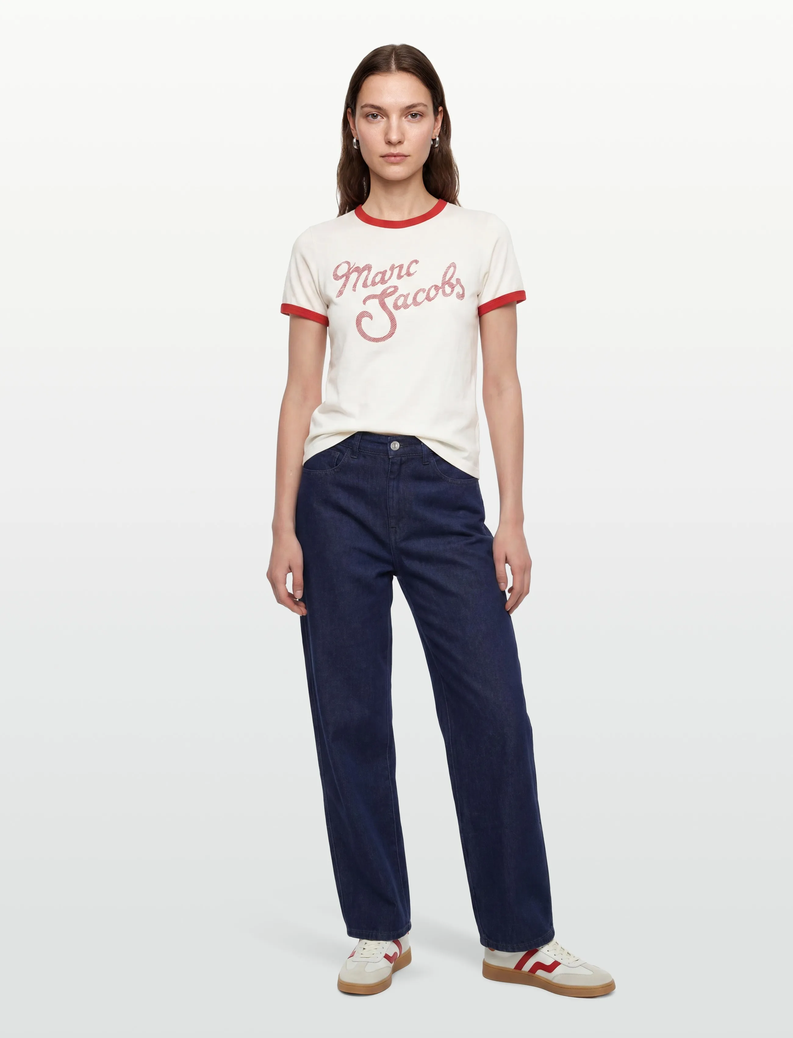 Marc Jacobs MARC LOGO RINGER FEMME TEE - T-shirts - WHITE MULTI / white