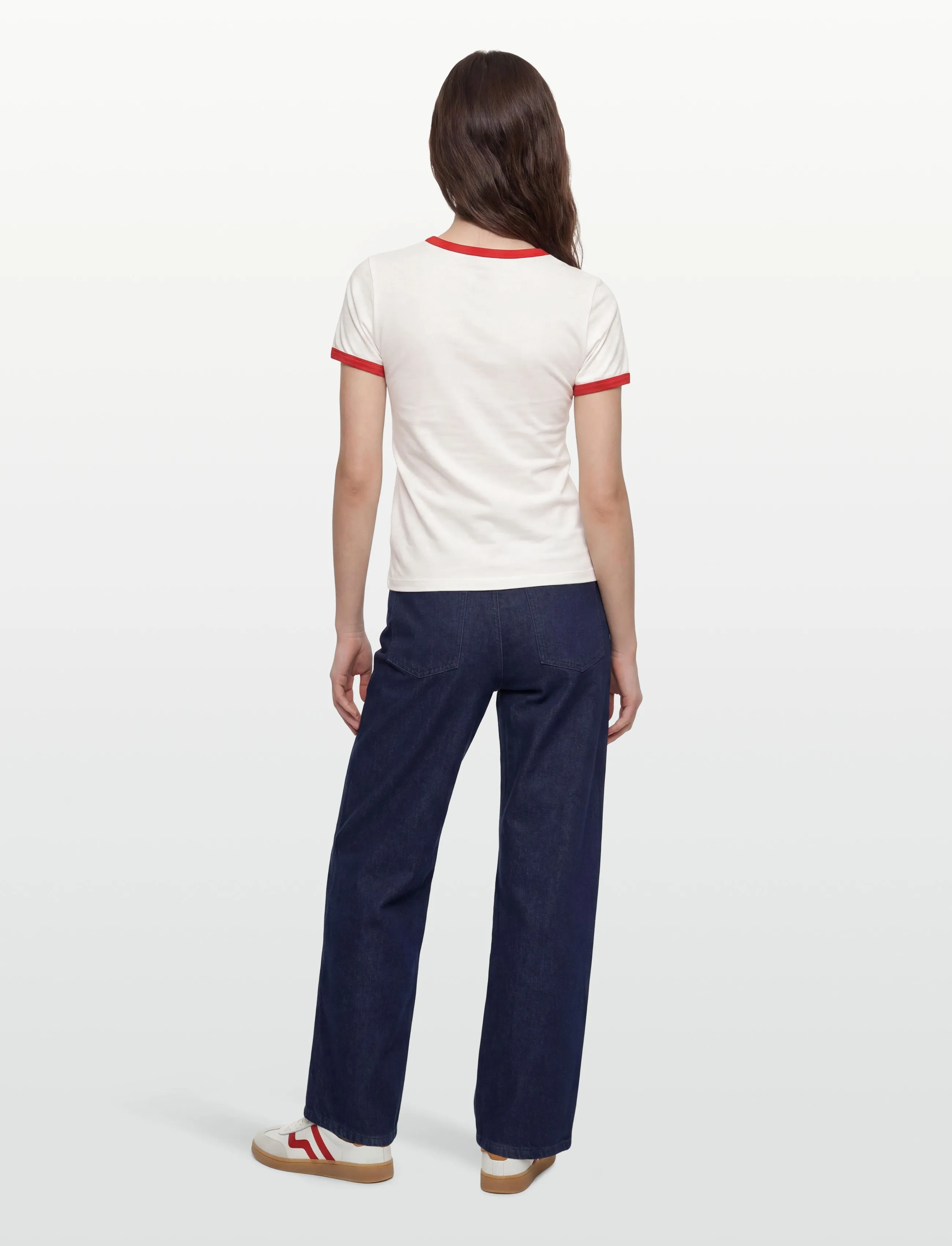 Marc Jacobs - MARC LOGO RINGER FEMME TEE - t-shirts - white multi - 4