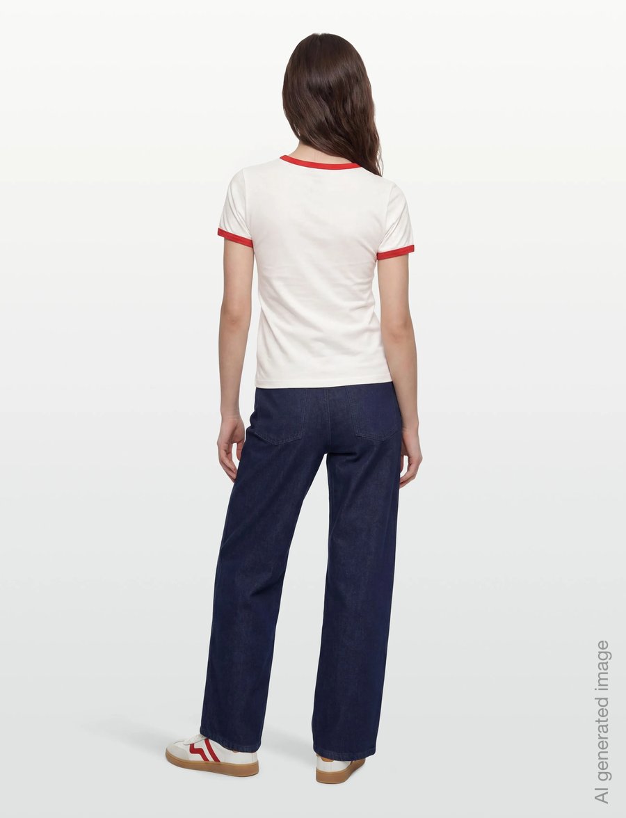 Marc Jacobs - MARC LOGO RINGER FEMME TEE - t-shirts - white multi - 4